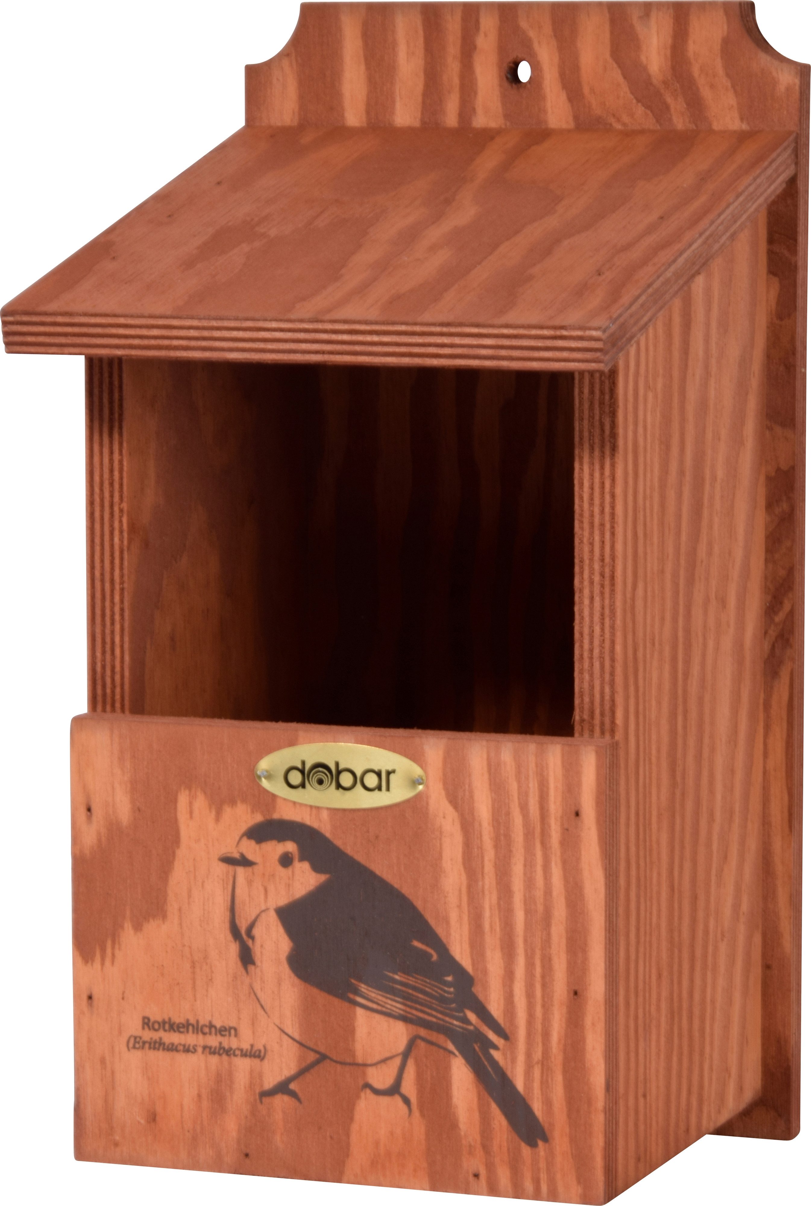 dobar Vogelhaus Nistkasten mit Siebdruckmotiv "Rotkehlchen"