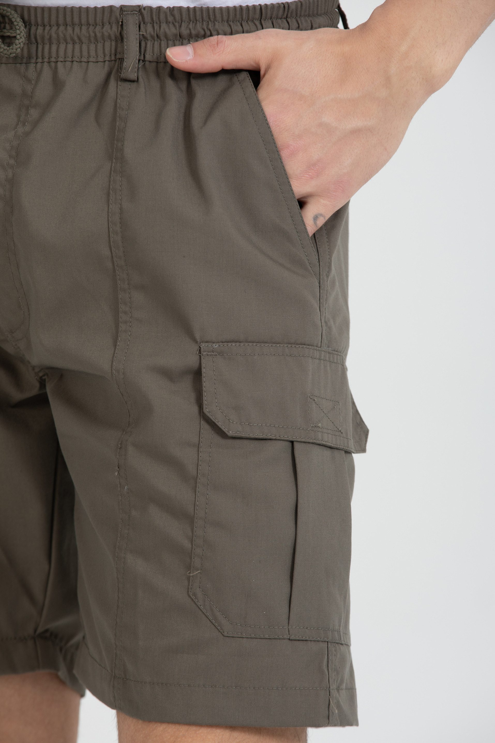 Kendindza Collection Cargoshorts Bermuda Herren Kurze Cargo Hose Schlupfhose Stretch Gummibund kurze hose Herren Cargoshorts Herren Sommer Stretch Gummibund