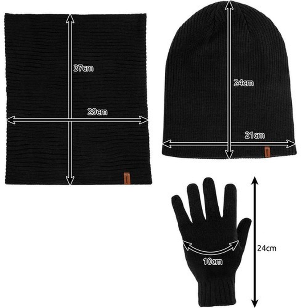 Trizand Mütze & Schal Winterset Mütze Handschuhe Schal (Spar-Set, 3-tlg., Kälteschutz) Als Halswärmer, Maske, Gesichtsschutz oder Kopfbedeckung