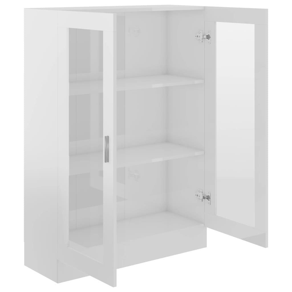 furnicato Bücherregal 82,5x30,5x115 Holzwerkstoff Hochglanz-Weiß cm Vitrinenschrank