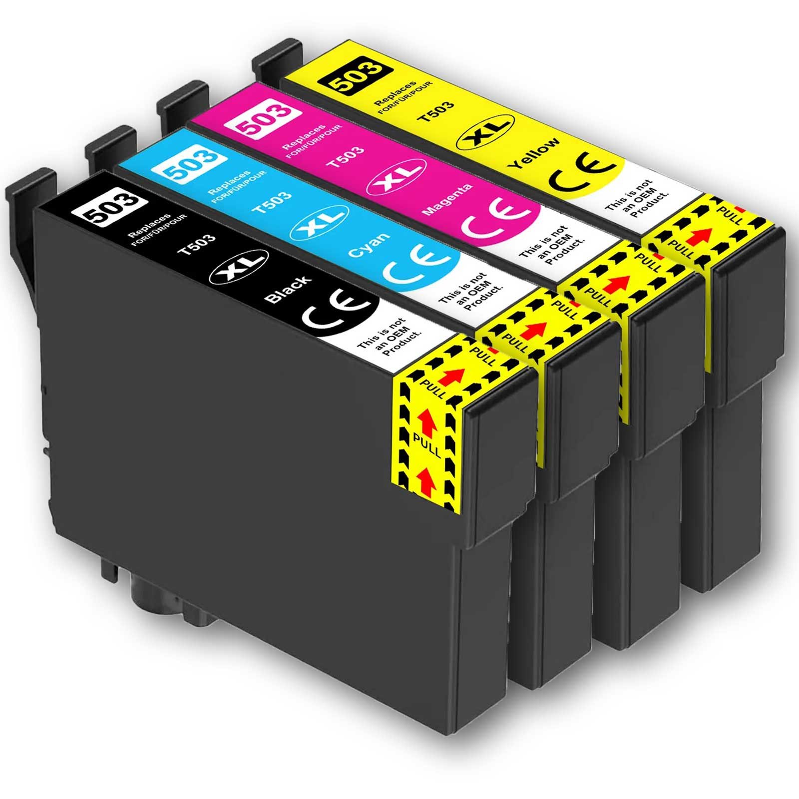 4 D&C Tintenpatronen für Epson 503XL Patronen für Epson WorkForce Tintenpatrone (Kompatibel für Epson WorkForce WF-2960 DWF 503XL, Chilischoten, DWF)