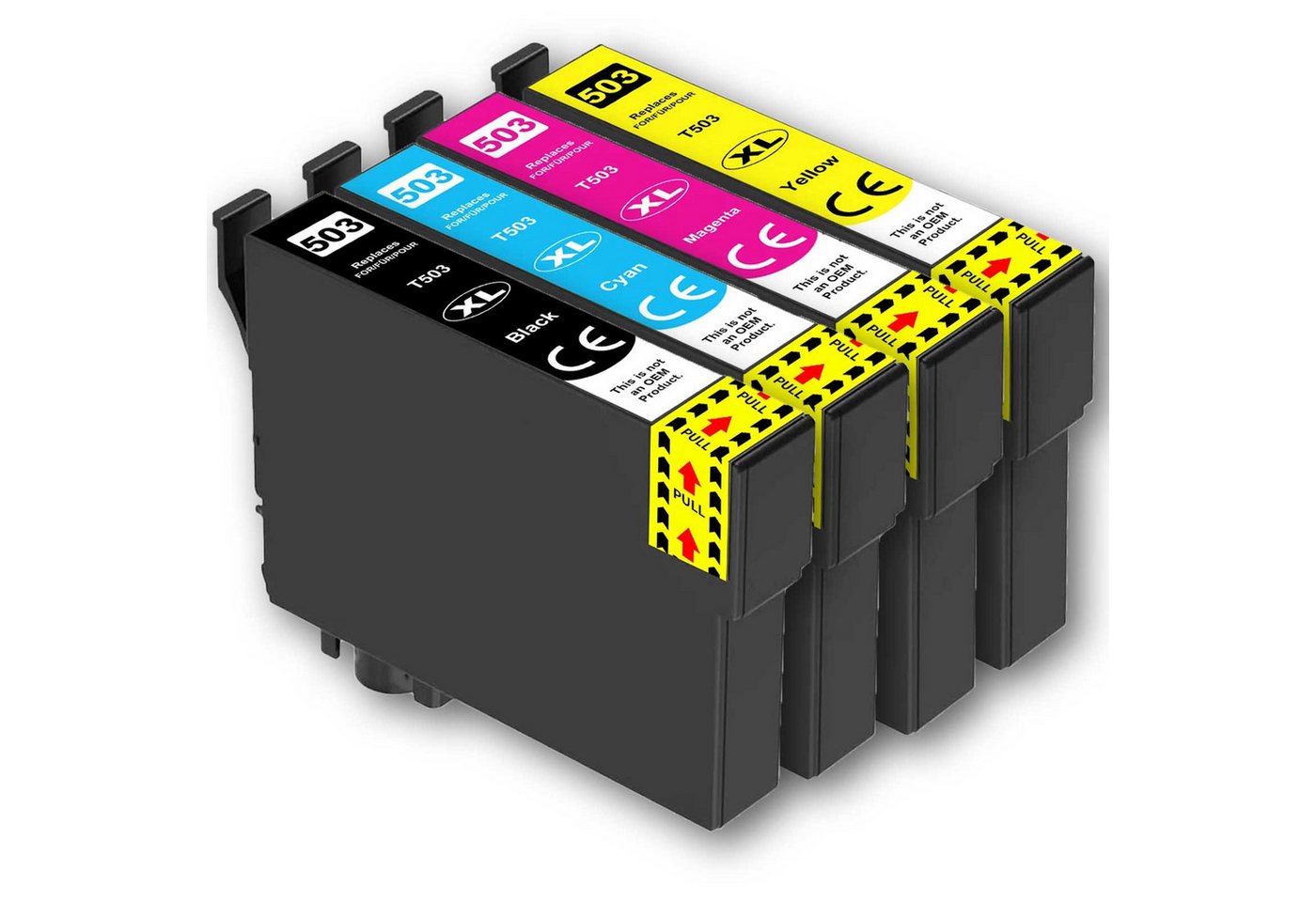 D&C 4er Set Kompatible Epson 503XL Tintenpatronen für WorkForce WF-296 Tintenpatrone (Kompatibel für Epson WorkForce WF-2965 DWF 503XL, Chilischoten, DWF)