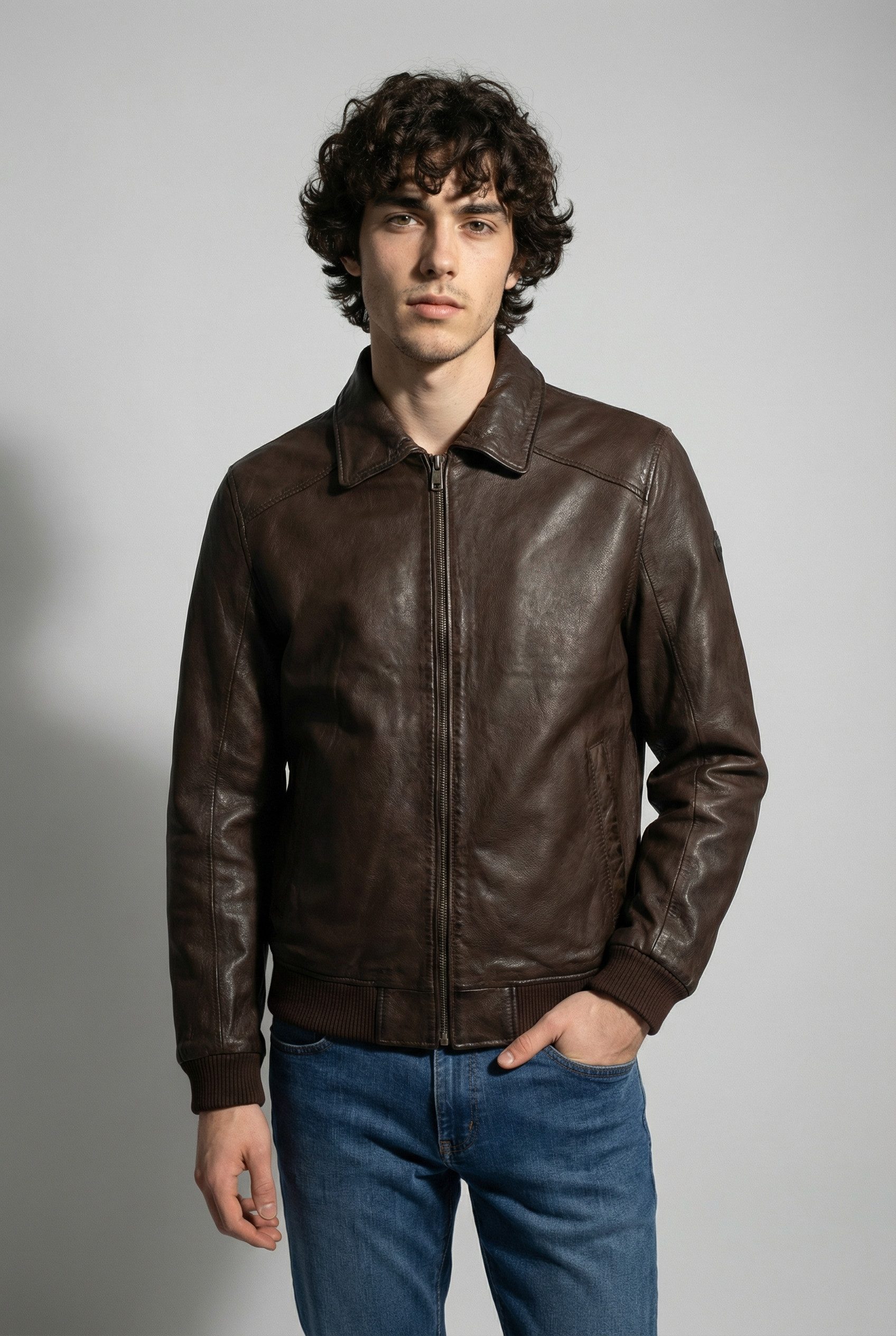 Mauritius Lederjacke MMCrovig mit Umlegekragen