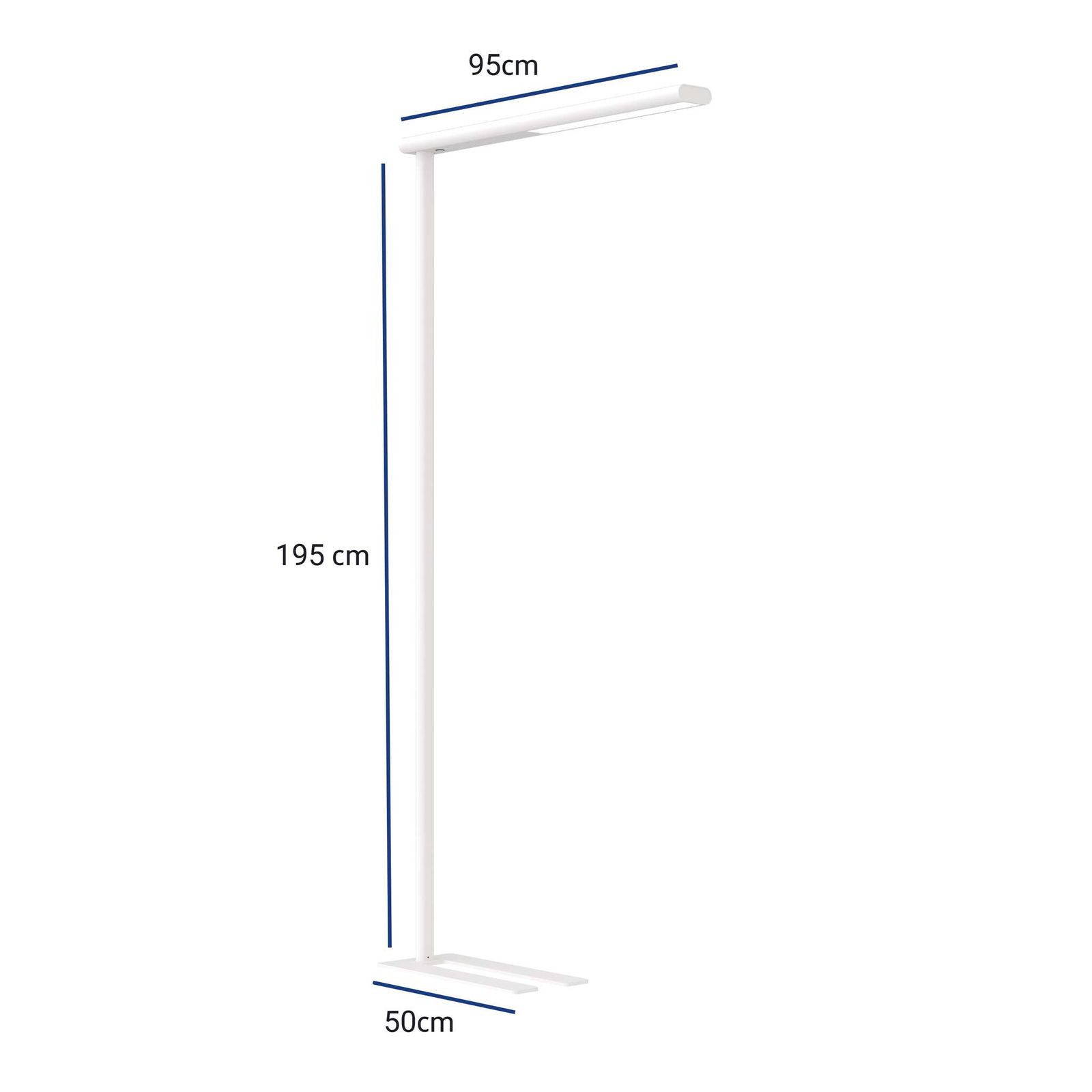 MAUL Stehlampe MAUL Standleuchte MAULjet LED 4.000 K dimmbar Standfuß 195 cm weiß, LED wechselbar