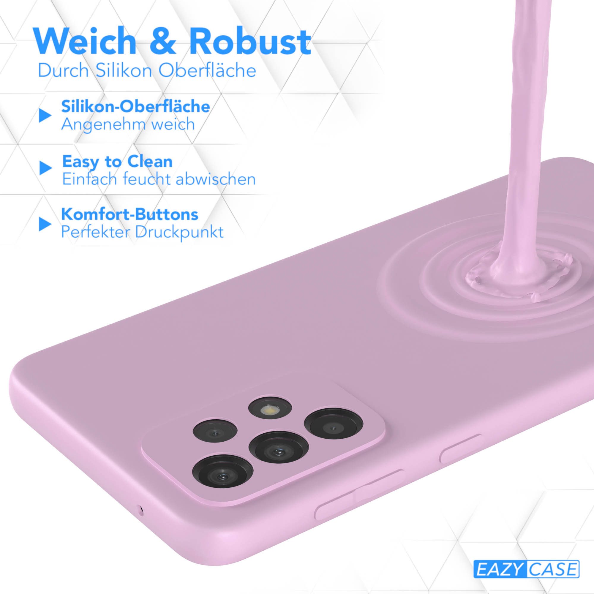 EAZY CASE Handyhülle für Samsung Galaxy A33 5G Hülle Silikon 6,4 Zoll, Hülle mit Kameraschutz handycover Soft Smart Slimcover Lila / Flieder – Bild 5 von 5