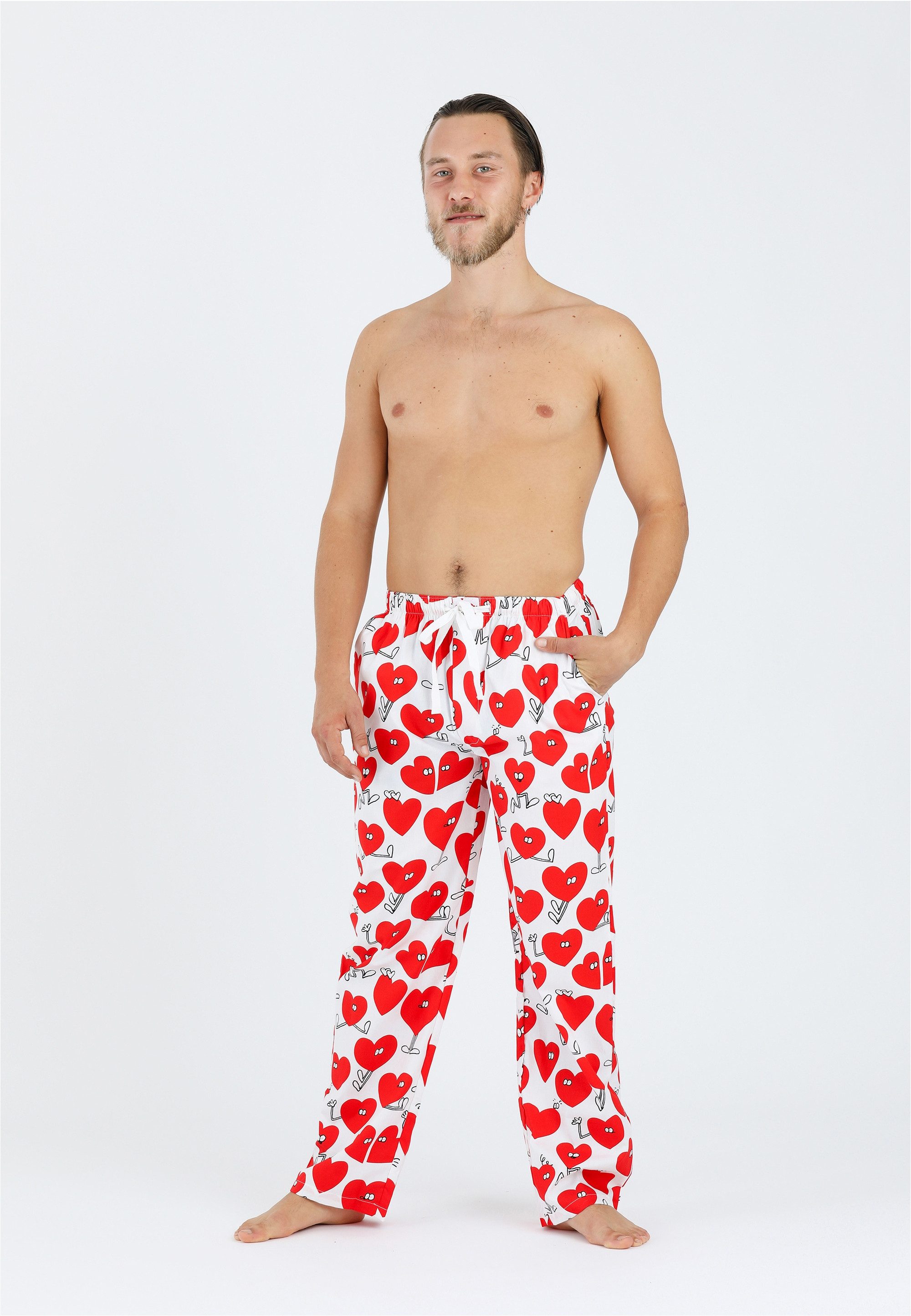Lousy Livin Stoffhose Pants Valentines mit Herz Print