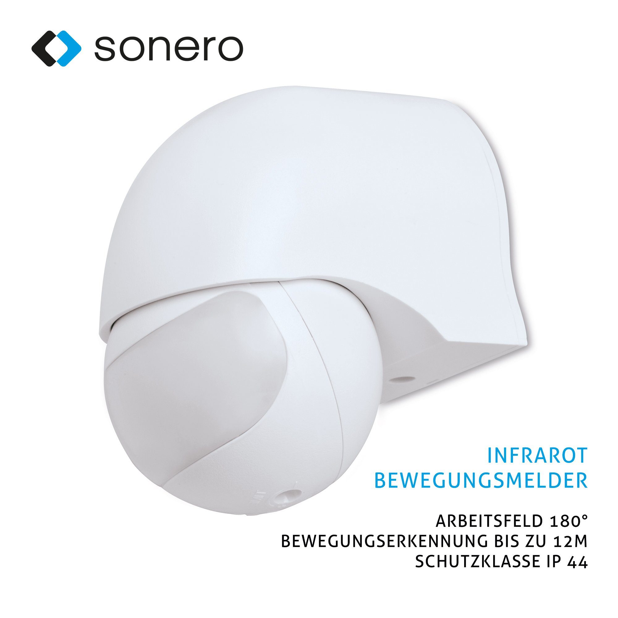 sonero Bewegungsmelder Sonero Infrarot-Bewegungsmelder X-IM010 - Innen- / Außenmontage, weiß