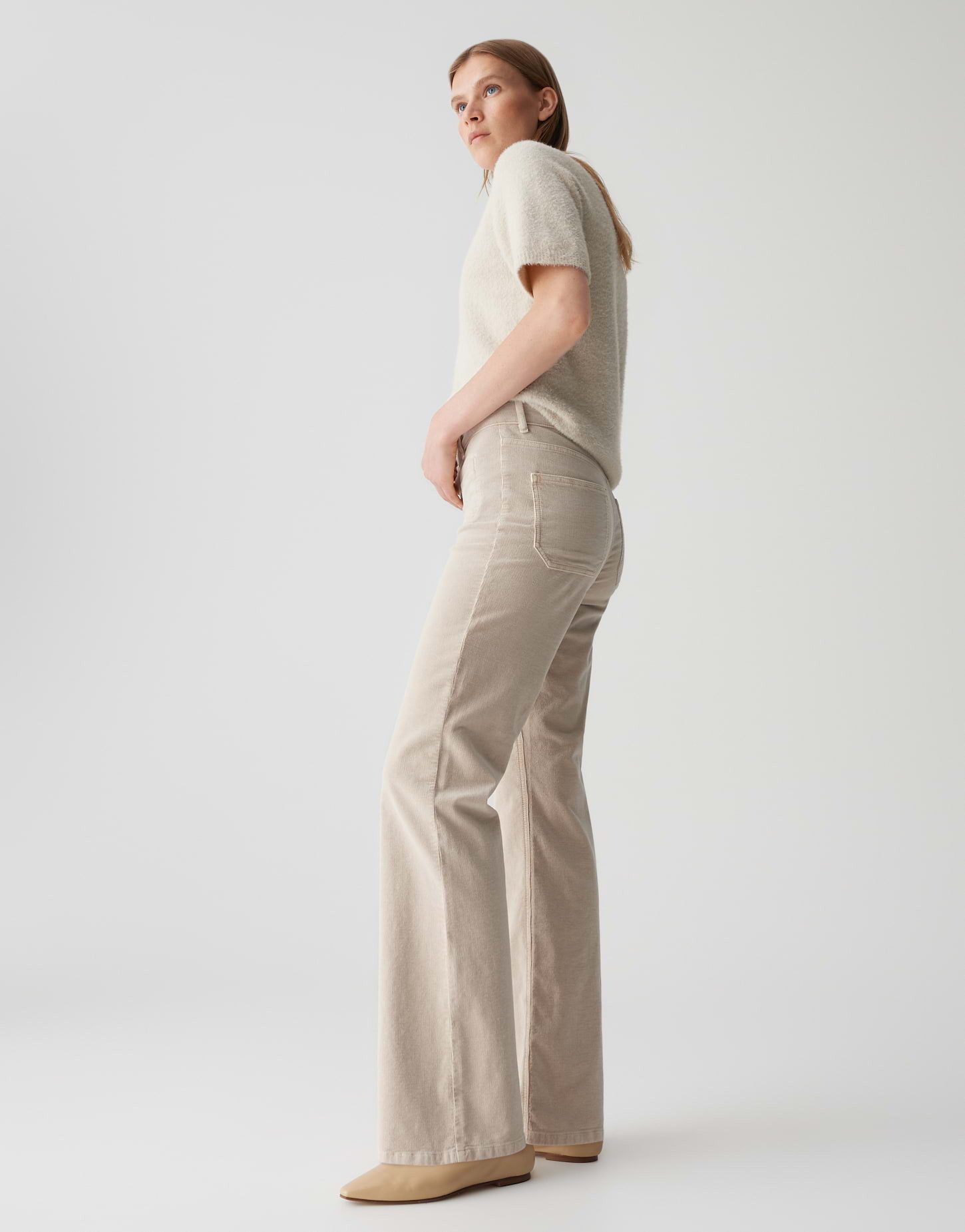 OPUS PANTS Bootcut-Jeans MELLY FRESH aus BCI Cotton Mix Mid Rise Mid Rise, Long Flared, Gürtelschlaufen
