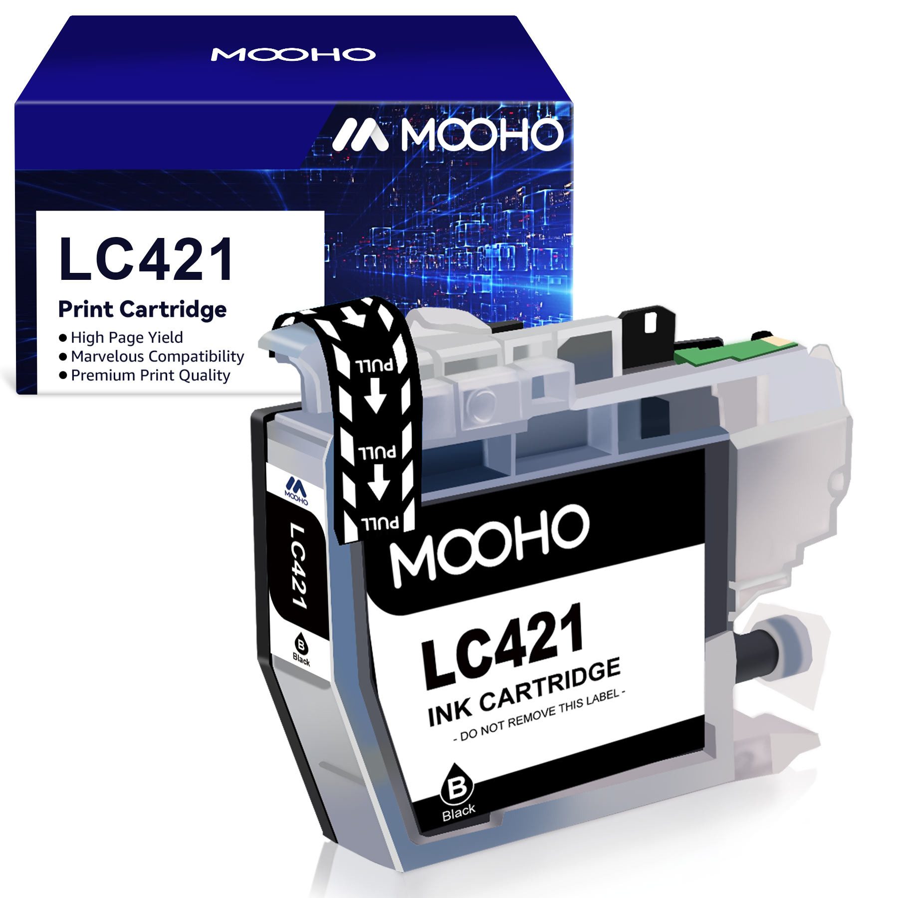 MOOHO Multipacks Druckerpatrone kompatible für Brother LC421 LC 421XL Tintenpatrone (DCP-J 1050 DW DCP-J 1140 DW DCP-J 1800 DW MFC-J 1010 DW)