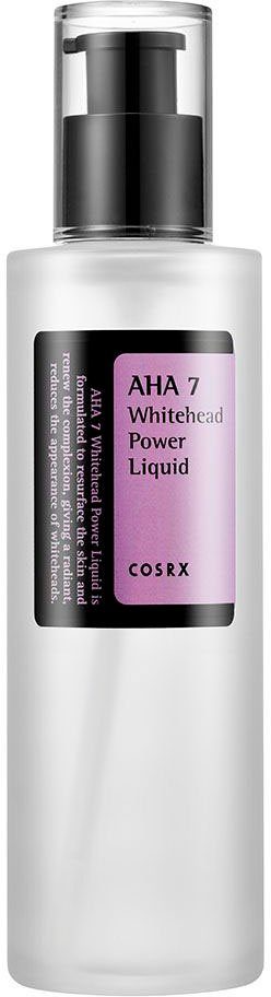 Cosrx Gesichtsserum AHA7 WHITEHEAD POWER LIQUID, für sonnengeschädigte Haut, exfoliert sanft und spendet Feuchtigkeit