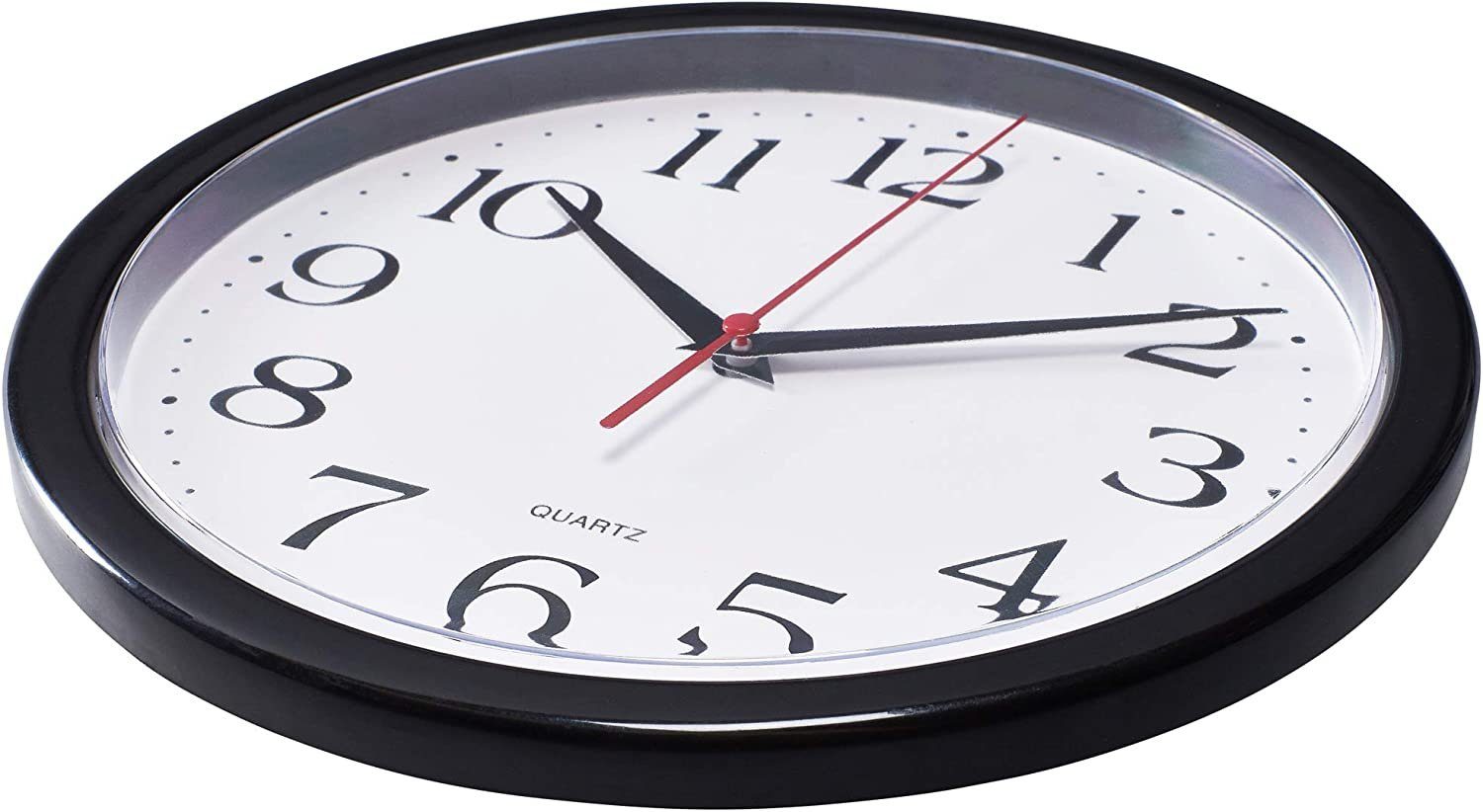leise Wall Retro Quartz Uhr Tick-Geräusche) Uhrwerk schwarz-weiß (ohne Wanduhr Art K&L Sekundenzeiger roter