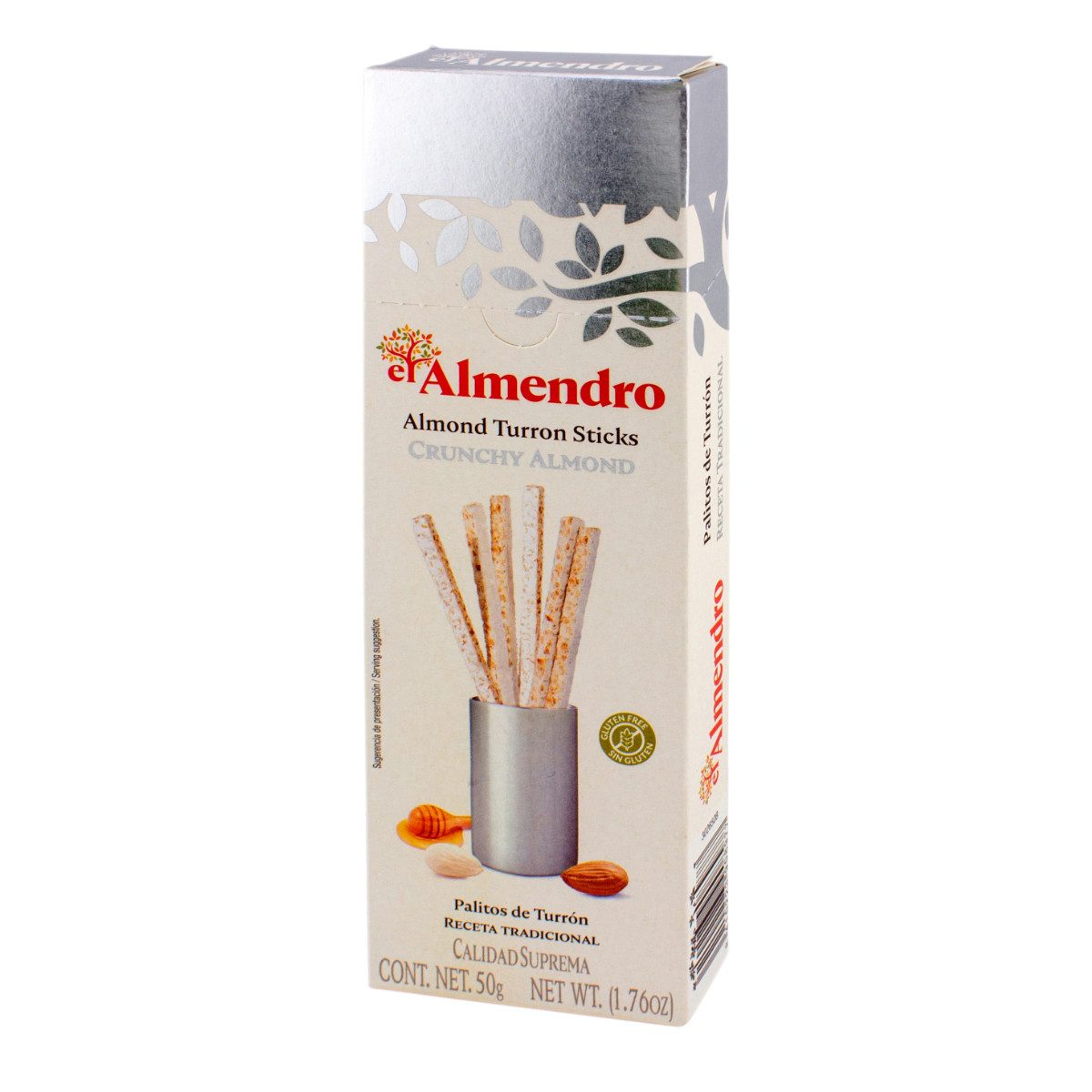 el Almendro Süßigkeit, El Almendro Crunchy Almond Turron Sticks spanischer Nougat 50g