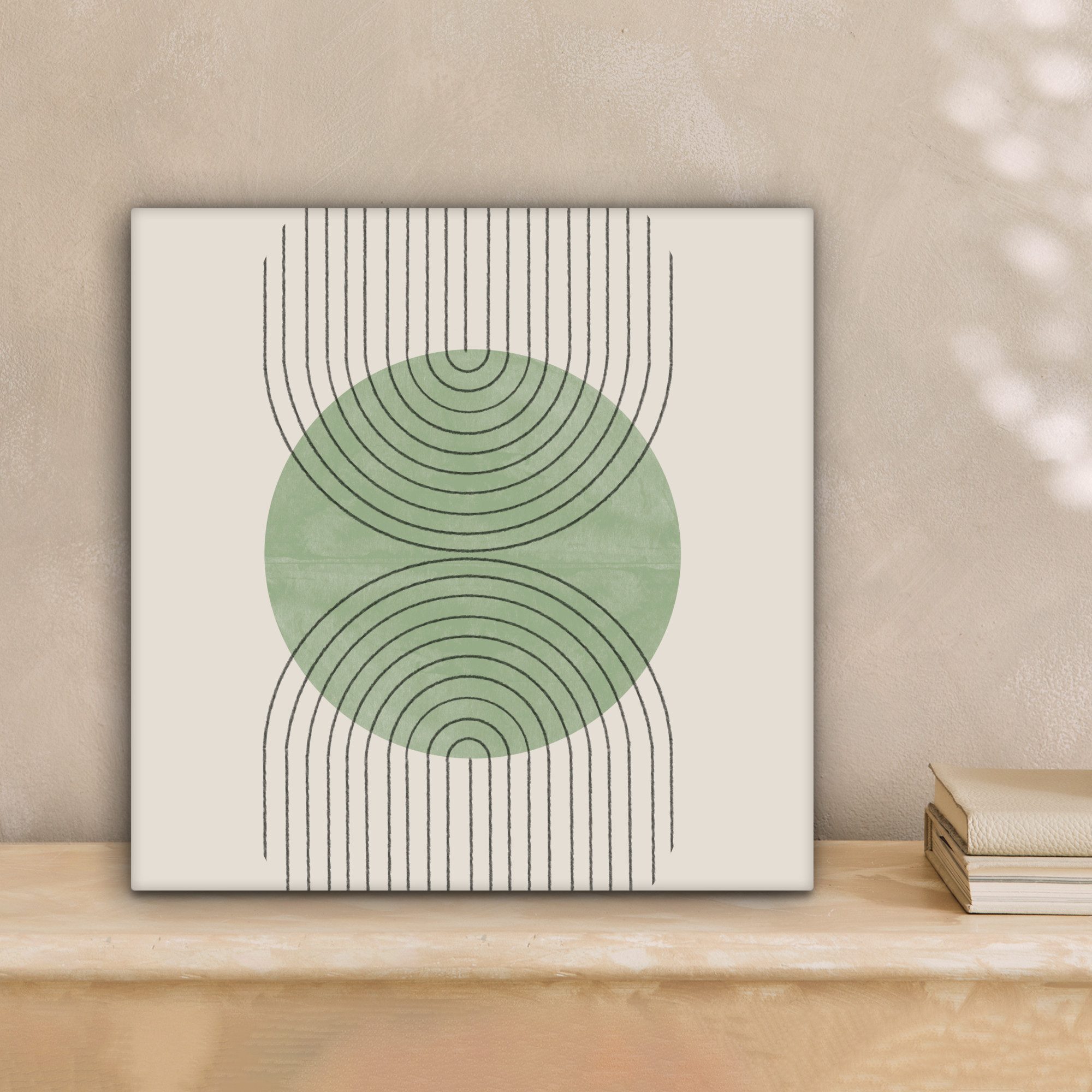 OneMillionCanvasses® Leinwandbild Kreis - Linien - Abstrakt - Grün, Fotodru günstig online kaufen