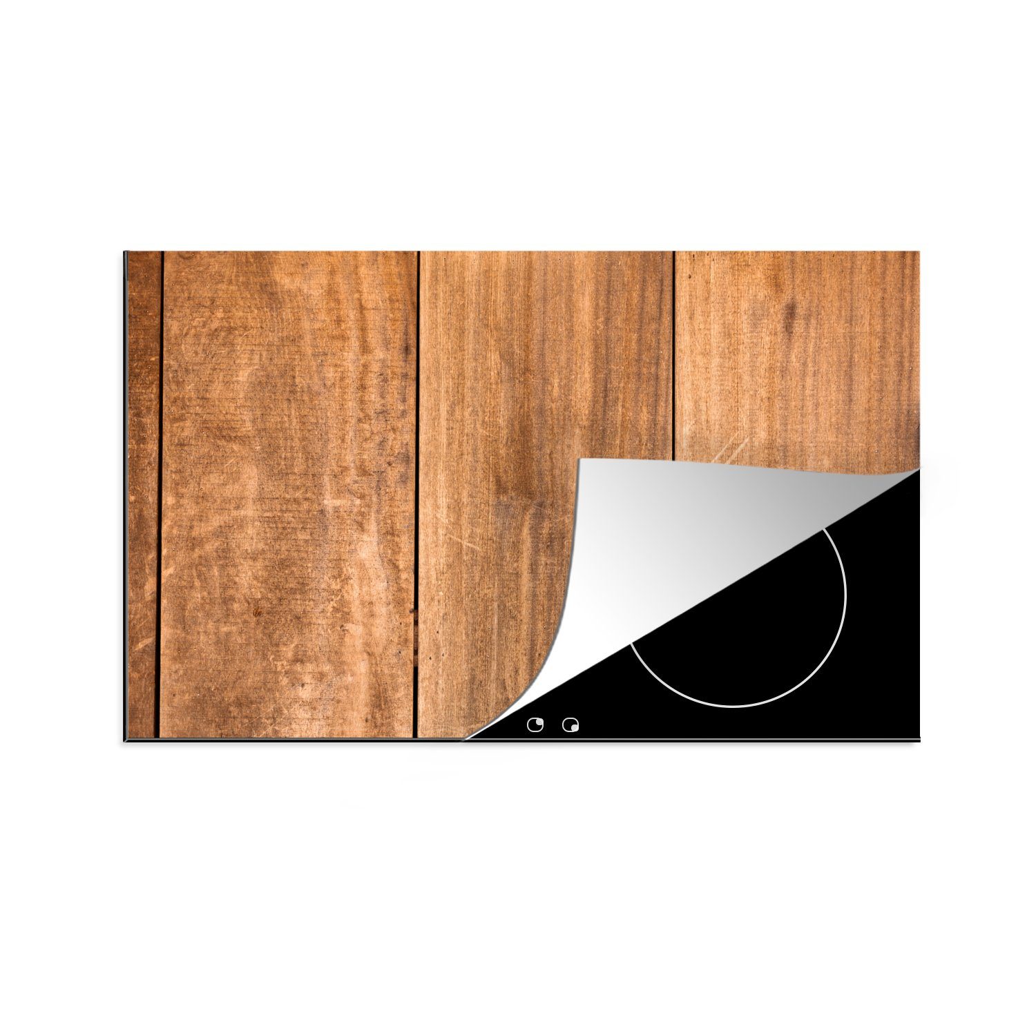 MuchoWow Herdblende-/Abdeckplatte Vertikale Bohlenstruktur, Vinyl, (1 tlg), 81x52 cm, Induktionskochfeld Schutz für die küche, Ceranfeldabdeckung