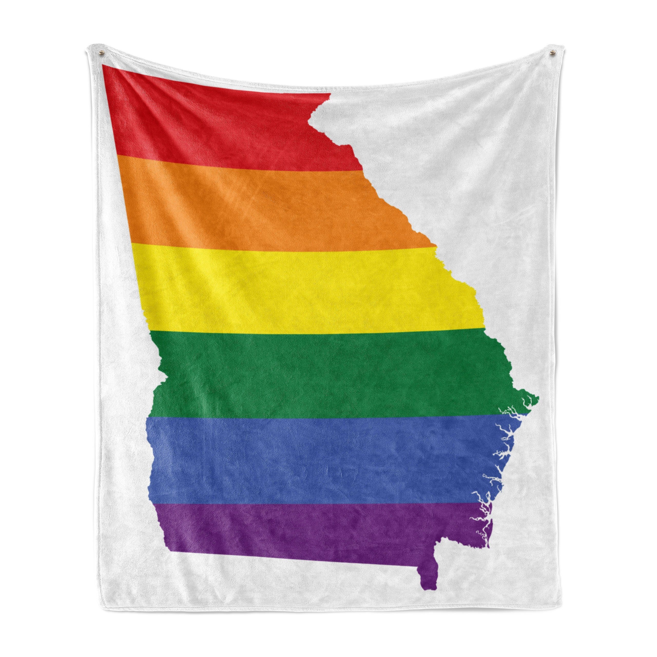 Wohndecke Gemütlicher Plüsch für den Innen- und Außenbereich, Abakuhaus, Georgia Bunte Streifen Homosexuell Pride