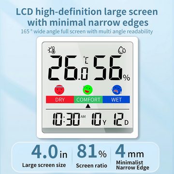 Bolwins Raumthermometer H81C Digital Date Uhr Thermometer Hygrometer LCD Display Klimaanlage