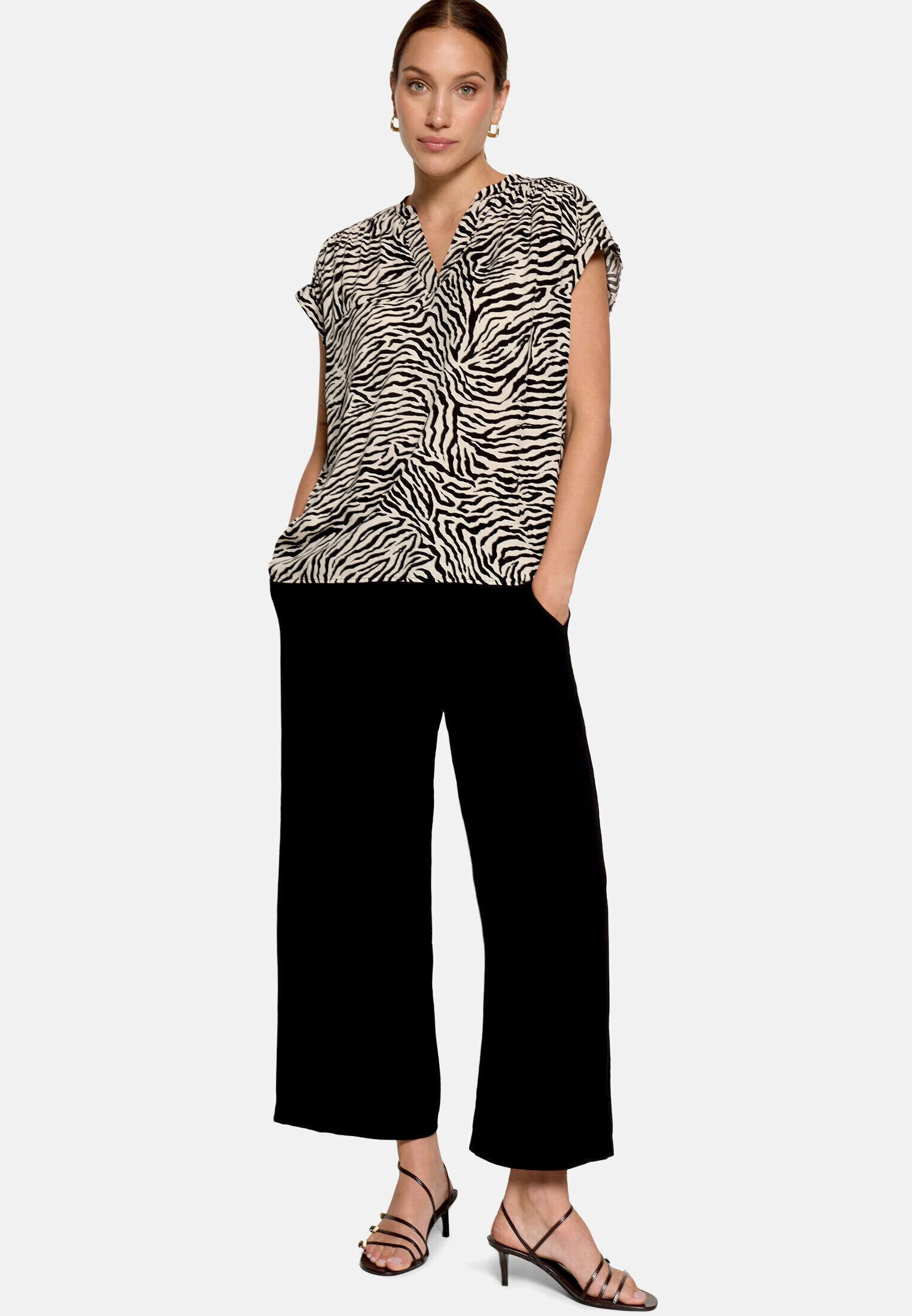 Zero Schlupfbluse Damen mit Animalprint