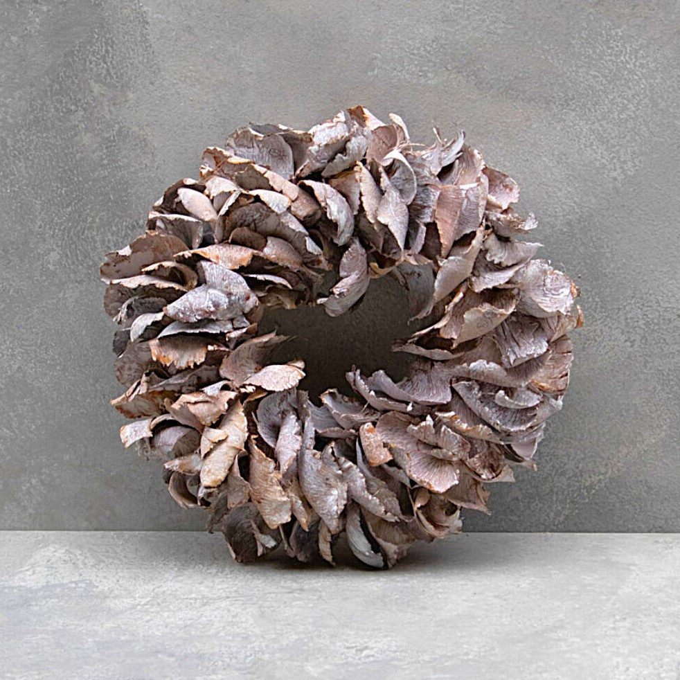 Couronne Dekokranz Türkranz Deko Naturmaterialien Weiß Gewischt Landhausstil 40 cm, Naturmaterialien
