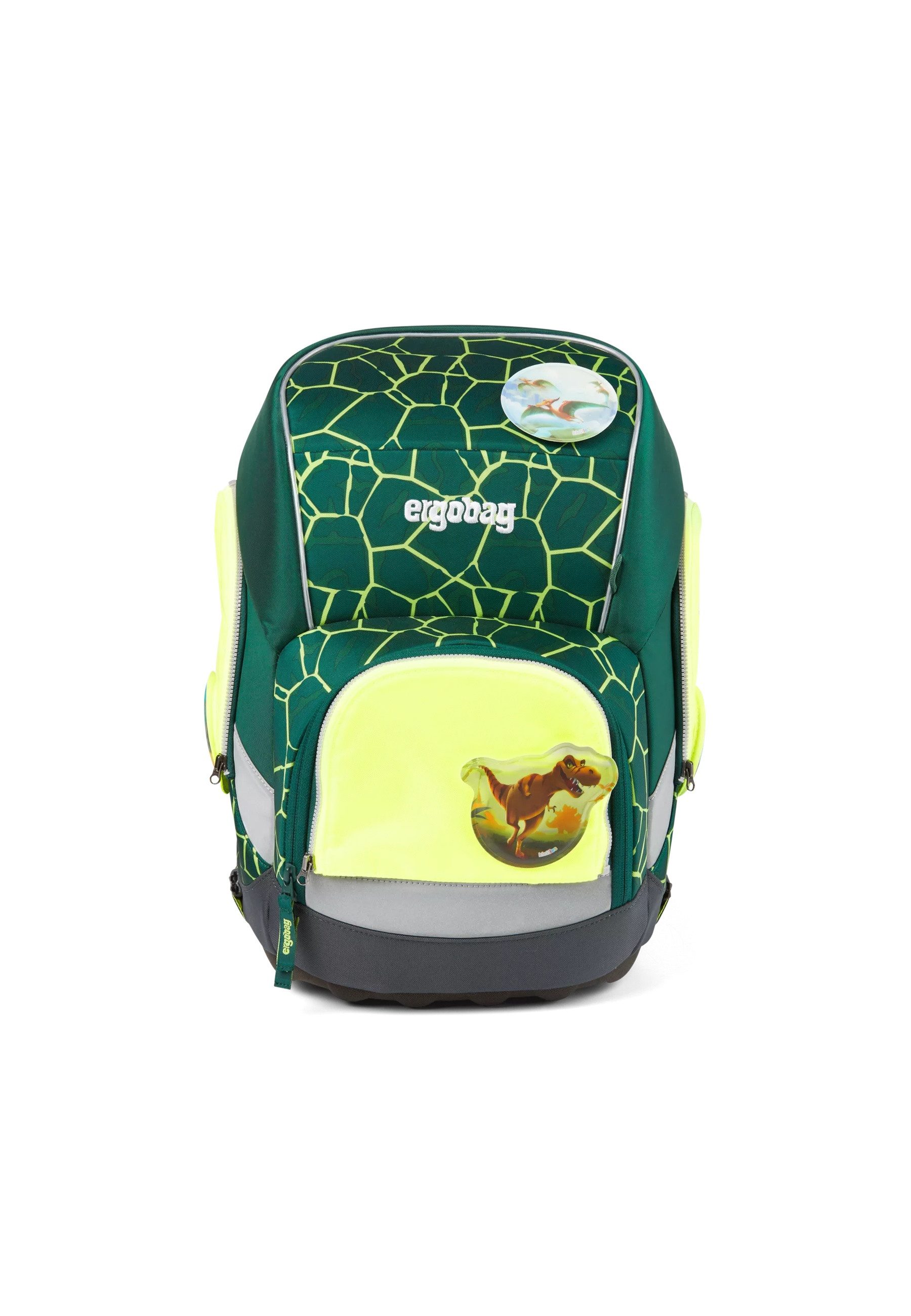 ergobag Schulranzen Fluo Zip Set (3-tlg), reflektierend