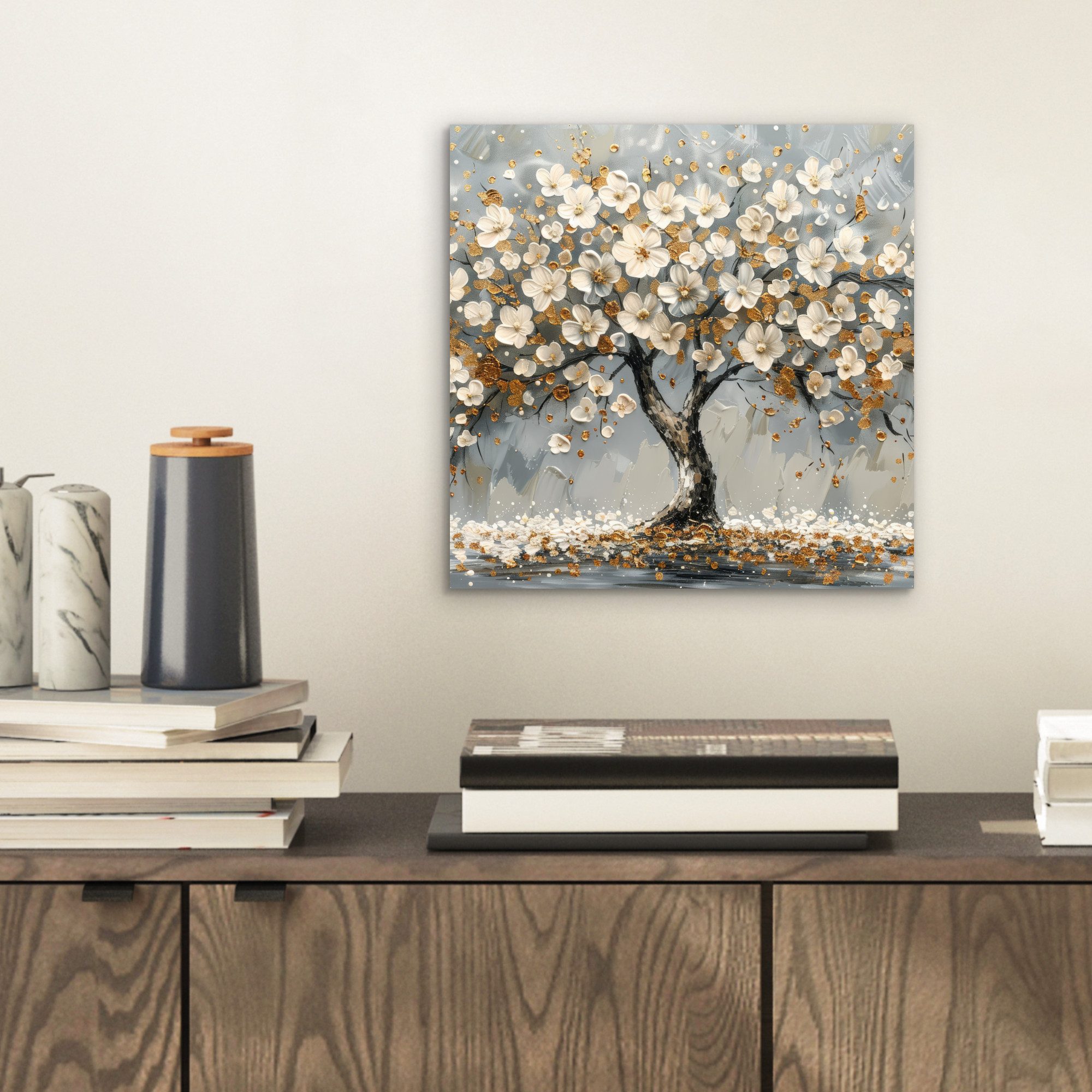 MuchoWow Metallbild Baum - Gold - günstig online kaufen