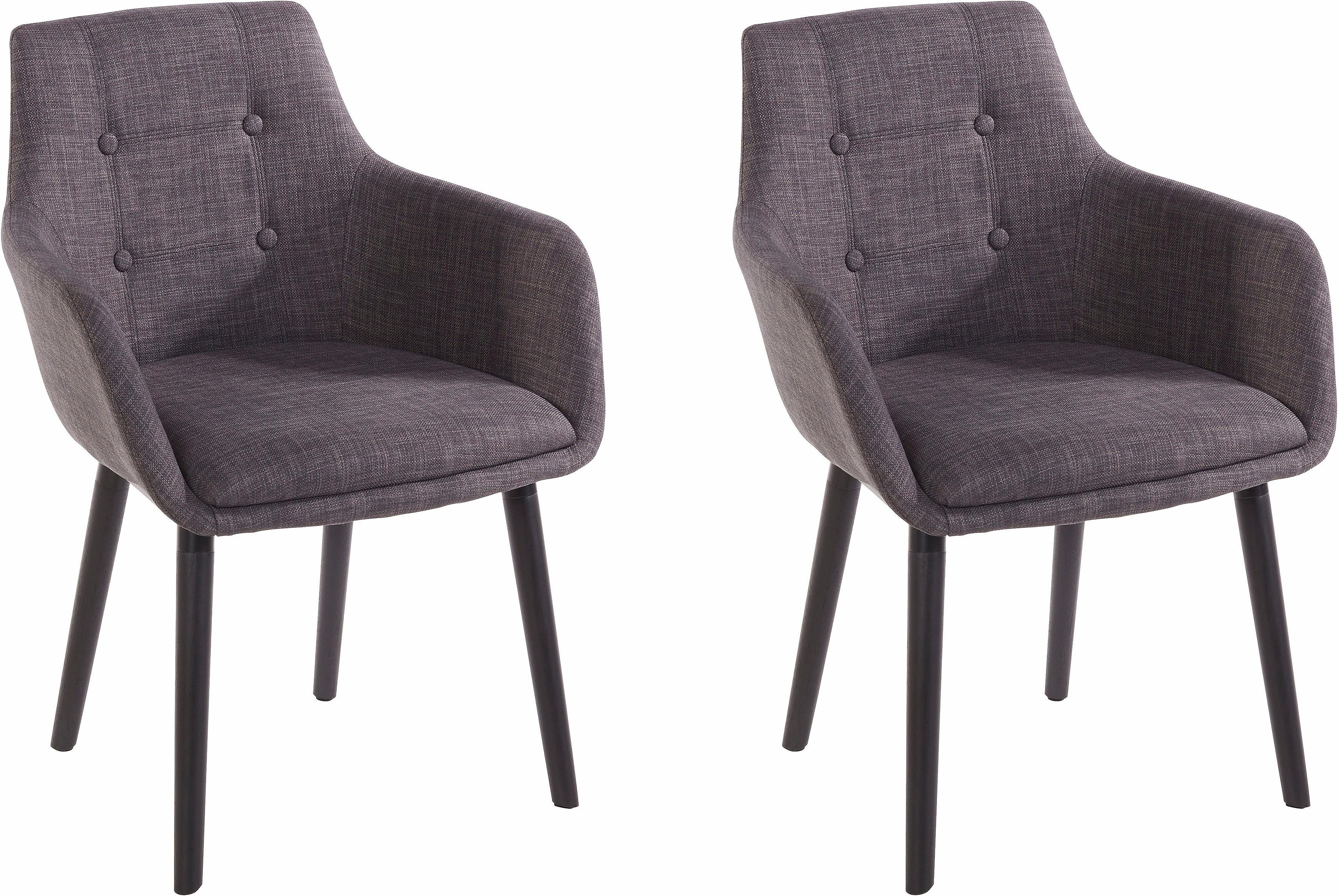 Home affaire Armlehnstuhl Bradford (Set, 2 St), (1 oder 2 Stück), Bezug in Webstoff, Gestell aus Eiche Massivholz