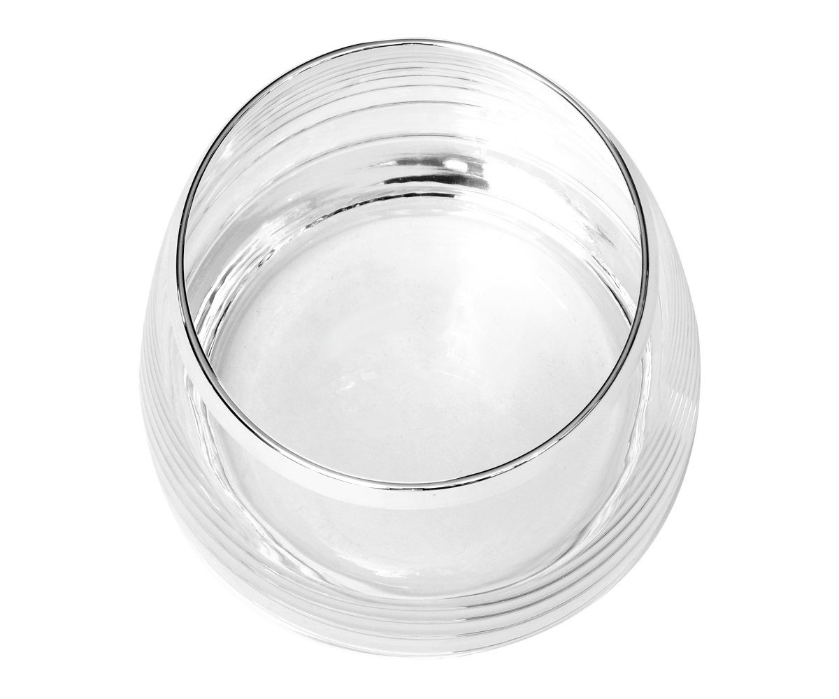 Brillibrum Glas für mit mit 1000er Edle & Feinsilber Trinkglas Rand Echtsilber Saft Wassergläser Kristallglas Kaltgetränke Wasser