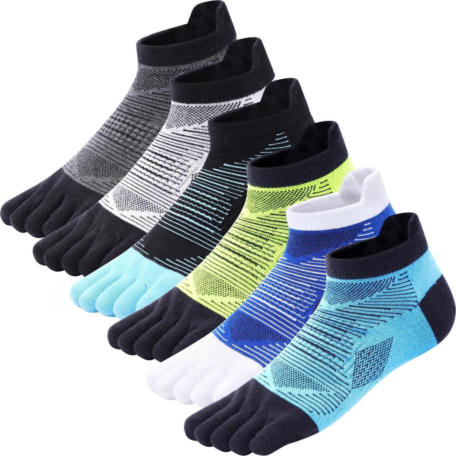 LuxusKollektion Zehensocken Herren Zehensocken Laufsocken 6 Paar Mehrfarbig 42-46