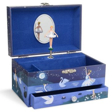 Jewelkeeper Schmuckkasten Musikalische Schmuckbox für Mädchen mit Schublade, Rosa Glitzer Regenbogeneinhornholzwerkstoff