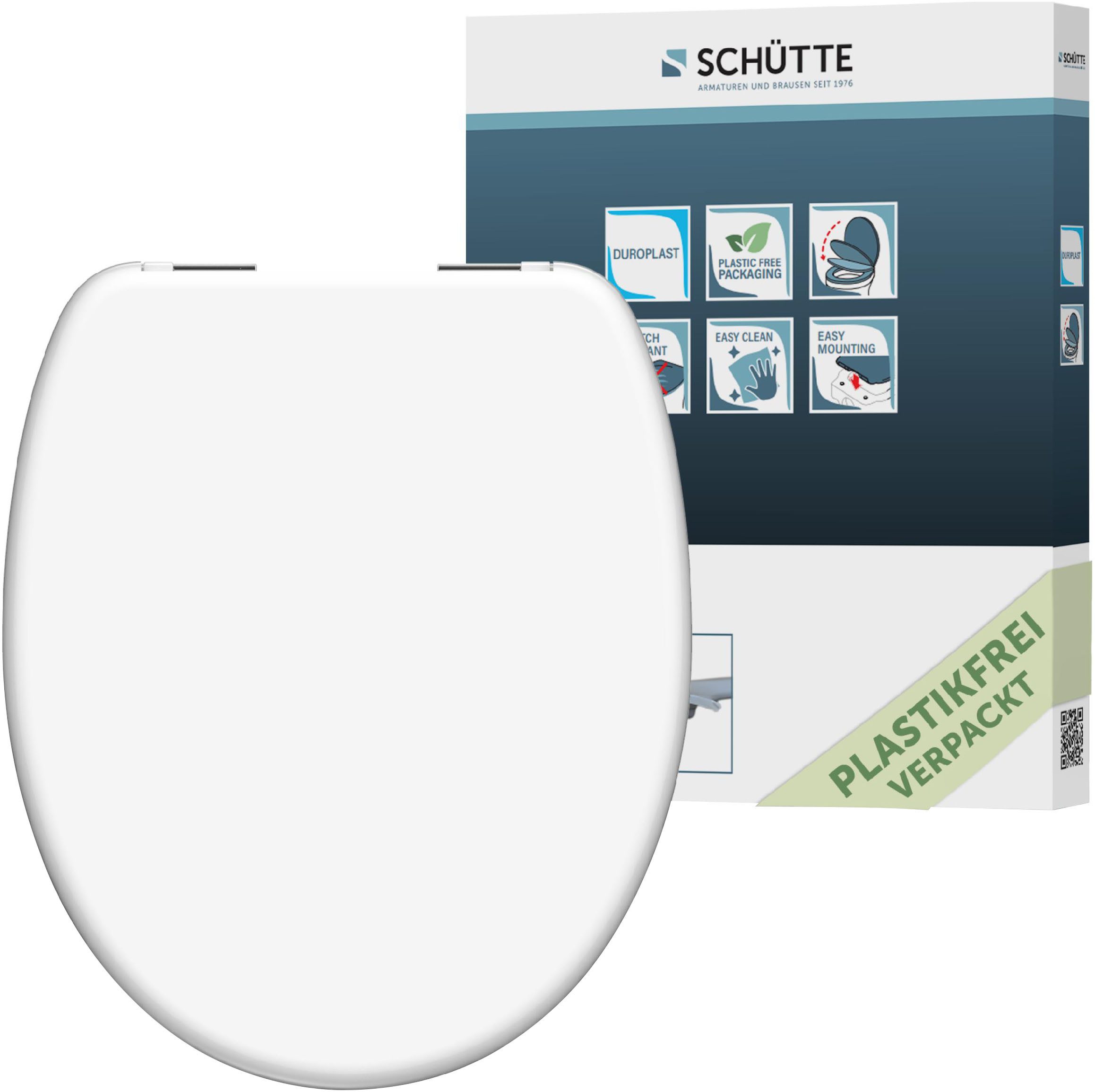 Schütte WC-Sitz WHITE, Duroplast, mit Absenkautomatik