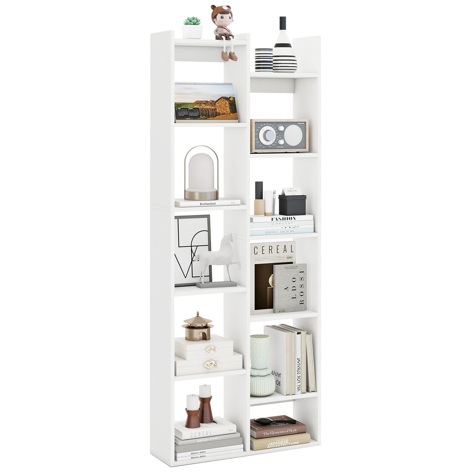 COSTWAY Bücherregal, Holz, Baumförmiges Standregal, Raumteiler günstig online kaufen