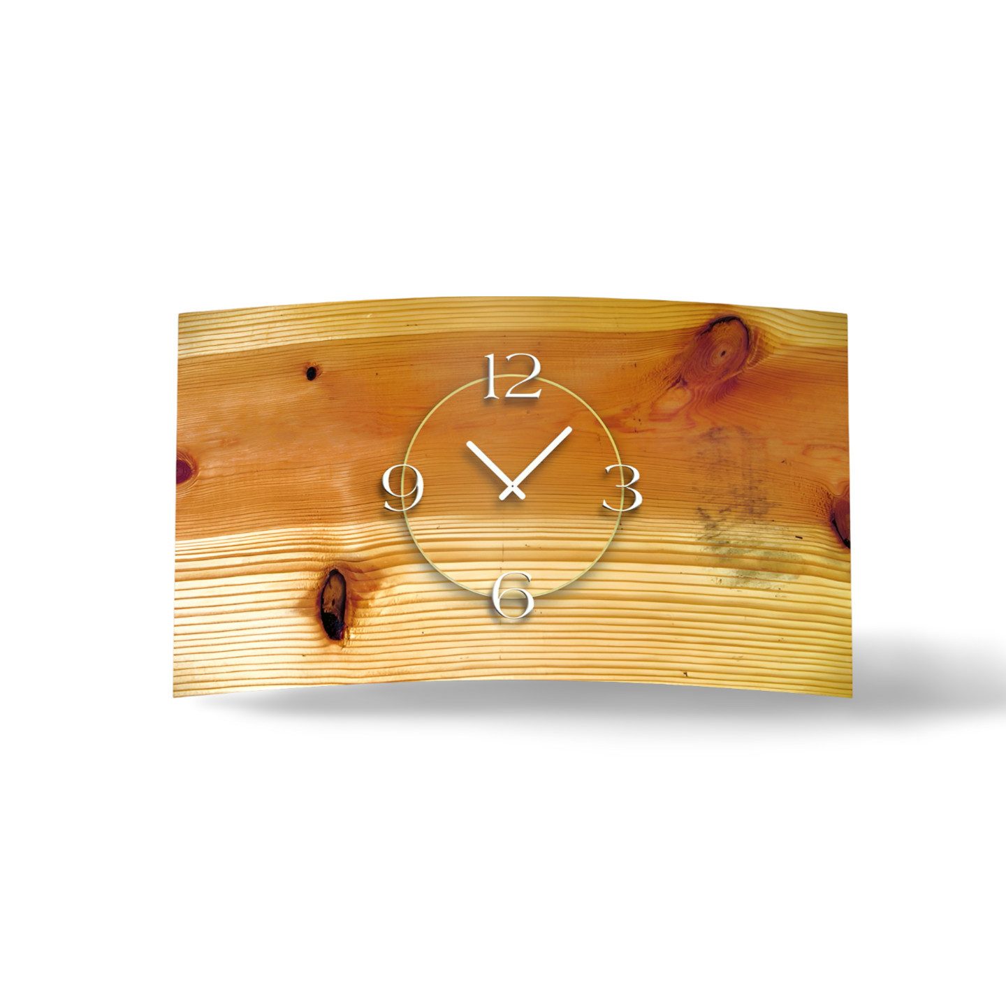 dixtime Wanduhr Vintage Holz Optik Designer Wanduhr (Einzigartige 3D-Optik aus 4mm Alu-Dibond)