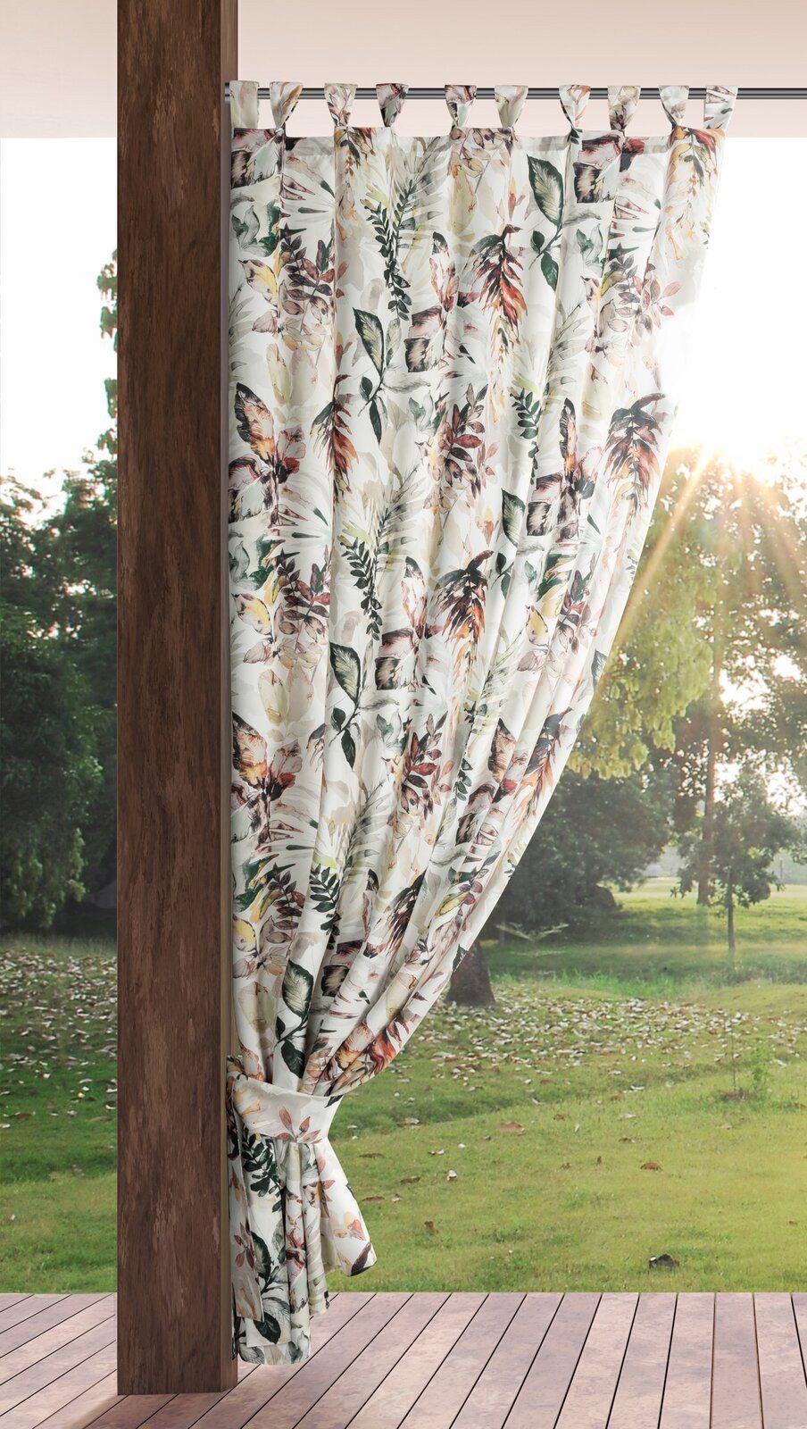 Eurofirany Outdoorvorhang GARDEN, wasserdichter Terrassenvorhang (1 St), Schlaufen, Lichtschutz, Polyester, für Pavillon, Pergola & Balkon, wetterfest, UV-Schutz