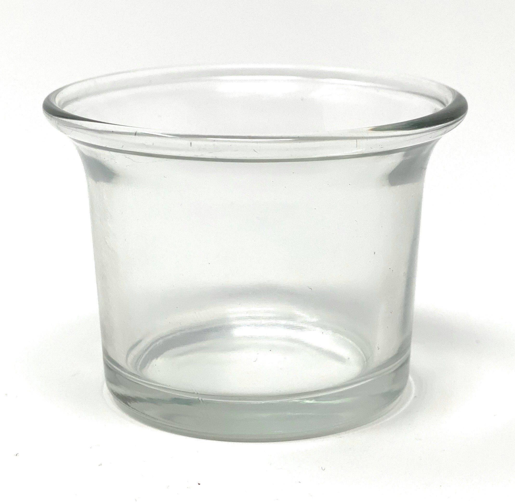 DanDiBo Deko-Glas 6x Teelichtgläser Teelichthalter Glas Teelichtglas Klar, geschwungen 4,5 cm hoch Kerzenhalter