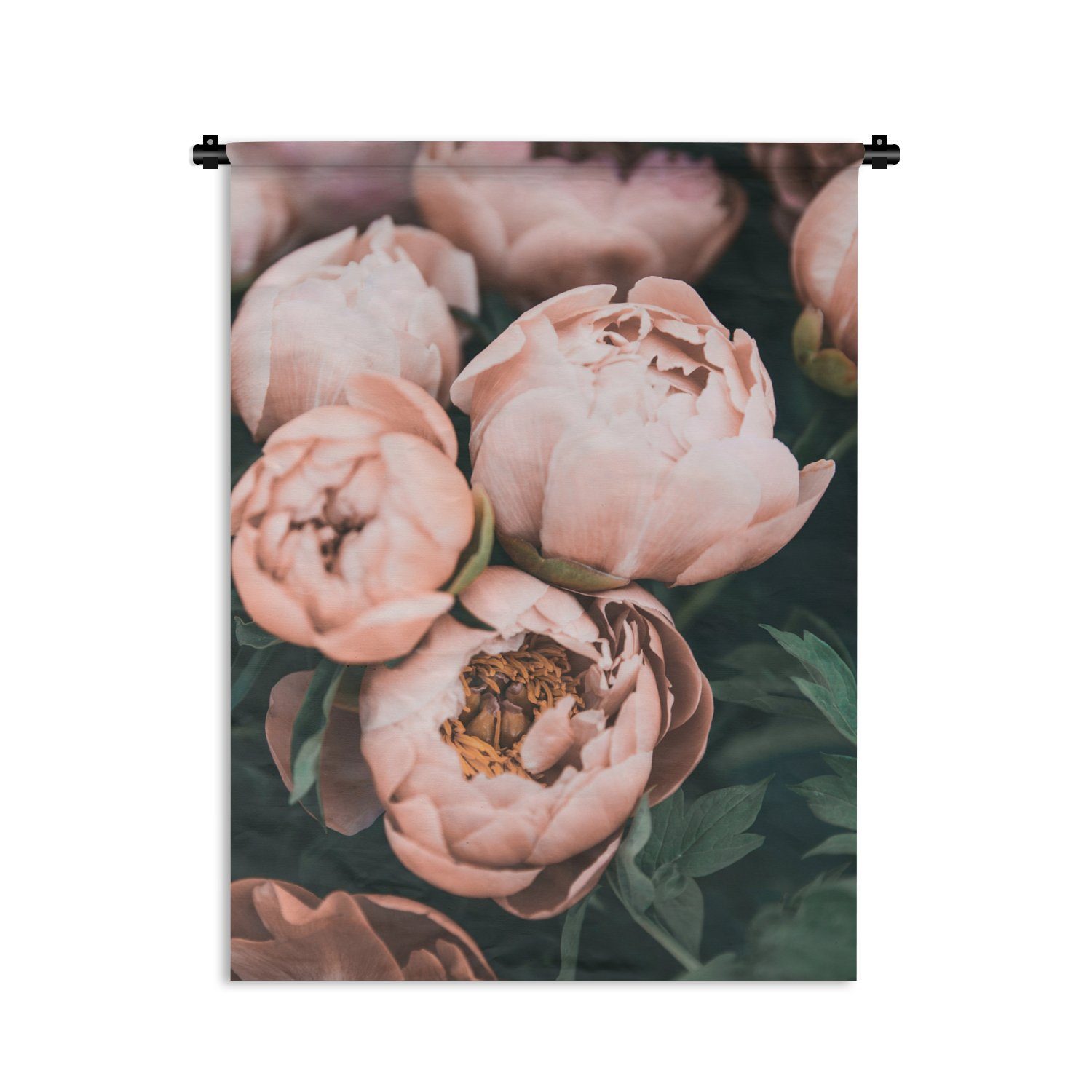für - Wanddekoobjekt - Natur der Wand, Blumen Tapisserie, Schlafzimmer Deko Wohnzimmer, MuchoWow an Pflanzen, Rosa -