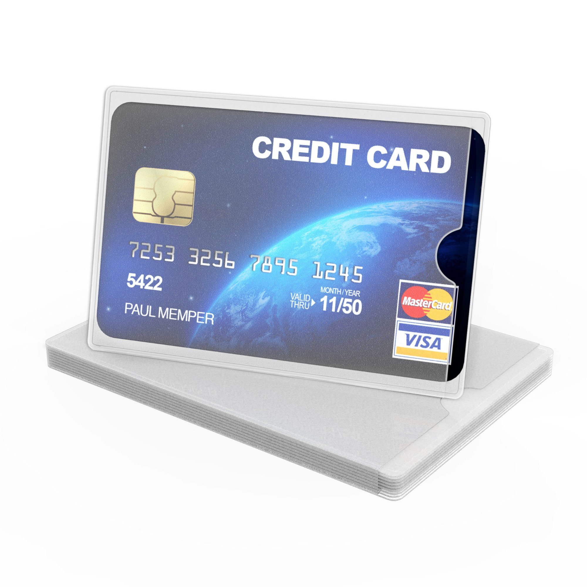 kwmobile Kartenetui 10x Kreditkarten Karten Hülle, 10er Set Kartenhüllen für Kreditkarte EC-Karte Krankenkarte Matt Transparent
