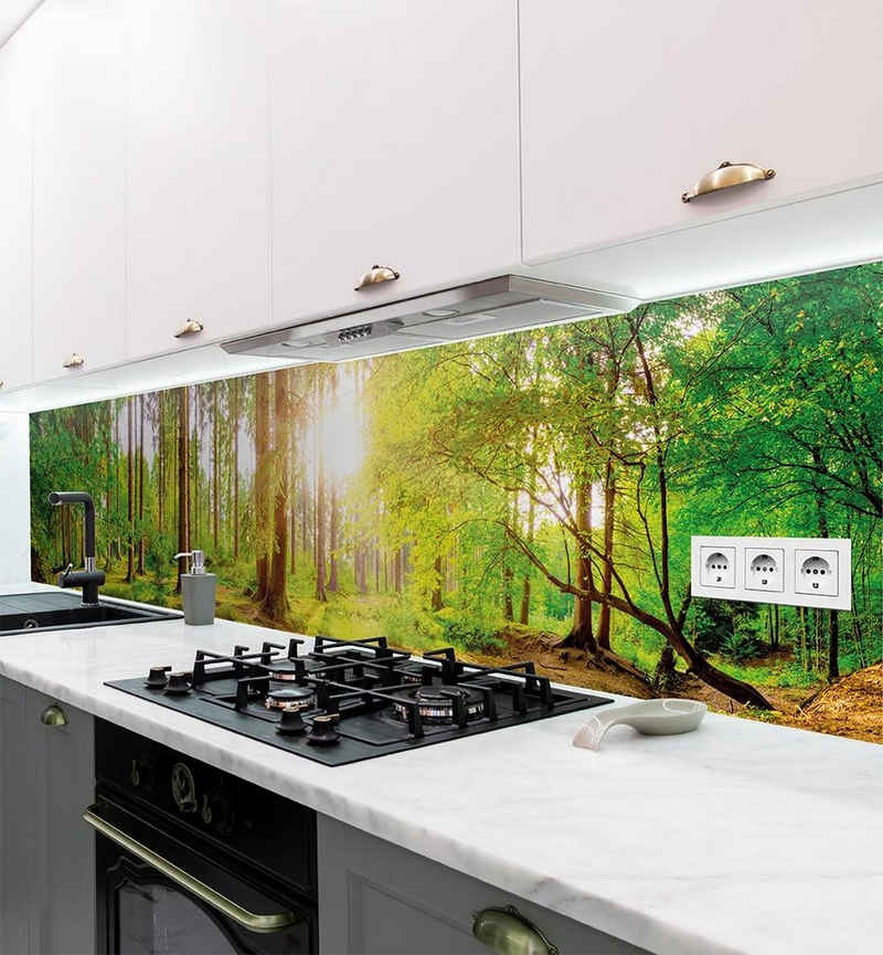 MyMaxxi Dekorationsfolie Küchenrückwand Wald selbstklebend Spritzschutz Folie