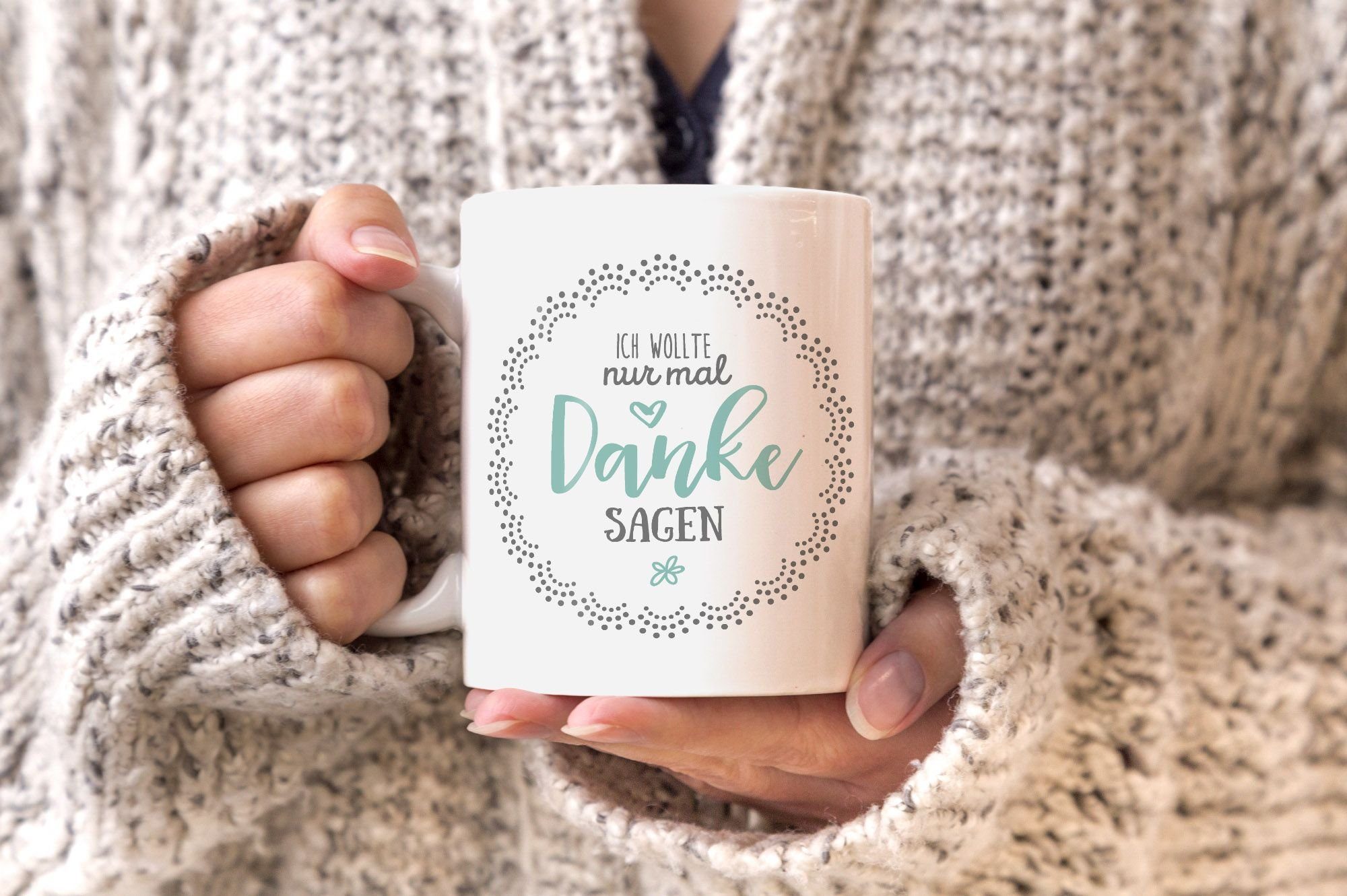 MoonWorks Tasse Kaffee-Tasse Muttertag Ich wollte nur mal danke sagen Geschenk Spruch Muttertagsgeschenk Geschenk für Mama MoonWorks®, Keramik