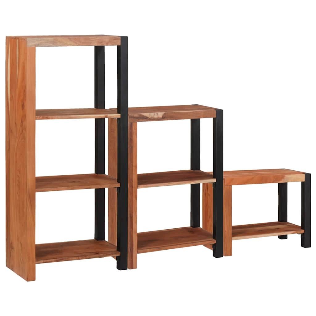 vidaXL Bücherregal Bücherregal 6 Ebenen 3 Stk. 50 x 30 x 110 cm Massivholz, 3-tlg.