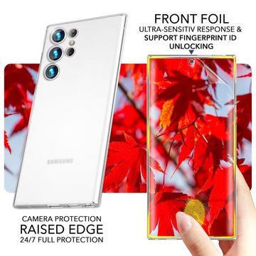 Nalia Smartphone-Hülle Samsung Galaxy S23 Ultra, Extrem Dünnes Mattes Hardcase / Hülle 0,3mm Schlank / 2x Displayschutz