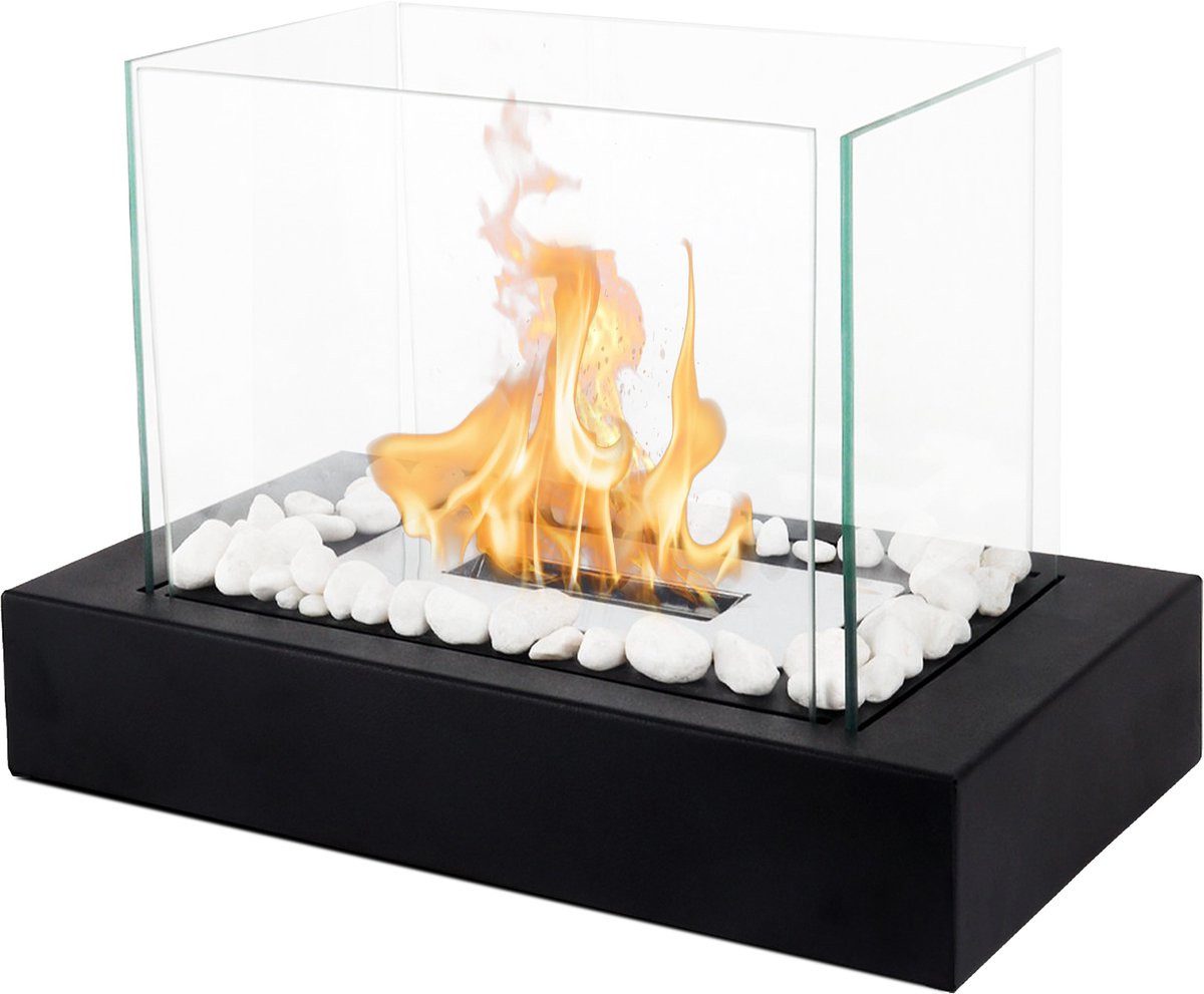 Olvy Tischfeuer Fiérza Tischkamin - Tischfeuer Komplettset - 35CM - inkl. Dekosteine
