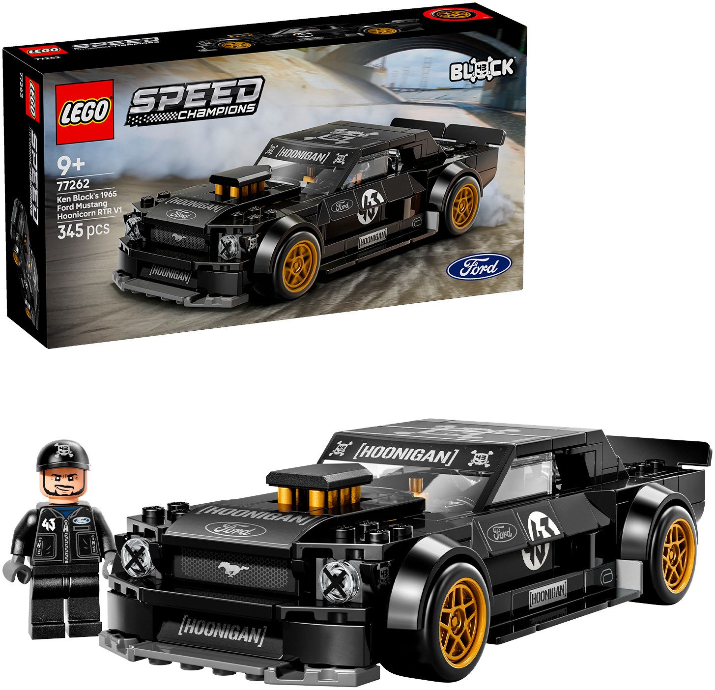 LEGO® Ken Blocks 1965 Ford Mustang Hoonicorn V1 (77262) Konstruktionsspielsteine, (345 St), LEGO Speed Champions, Made in Europe