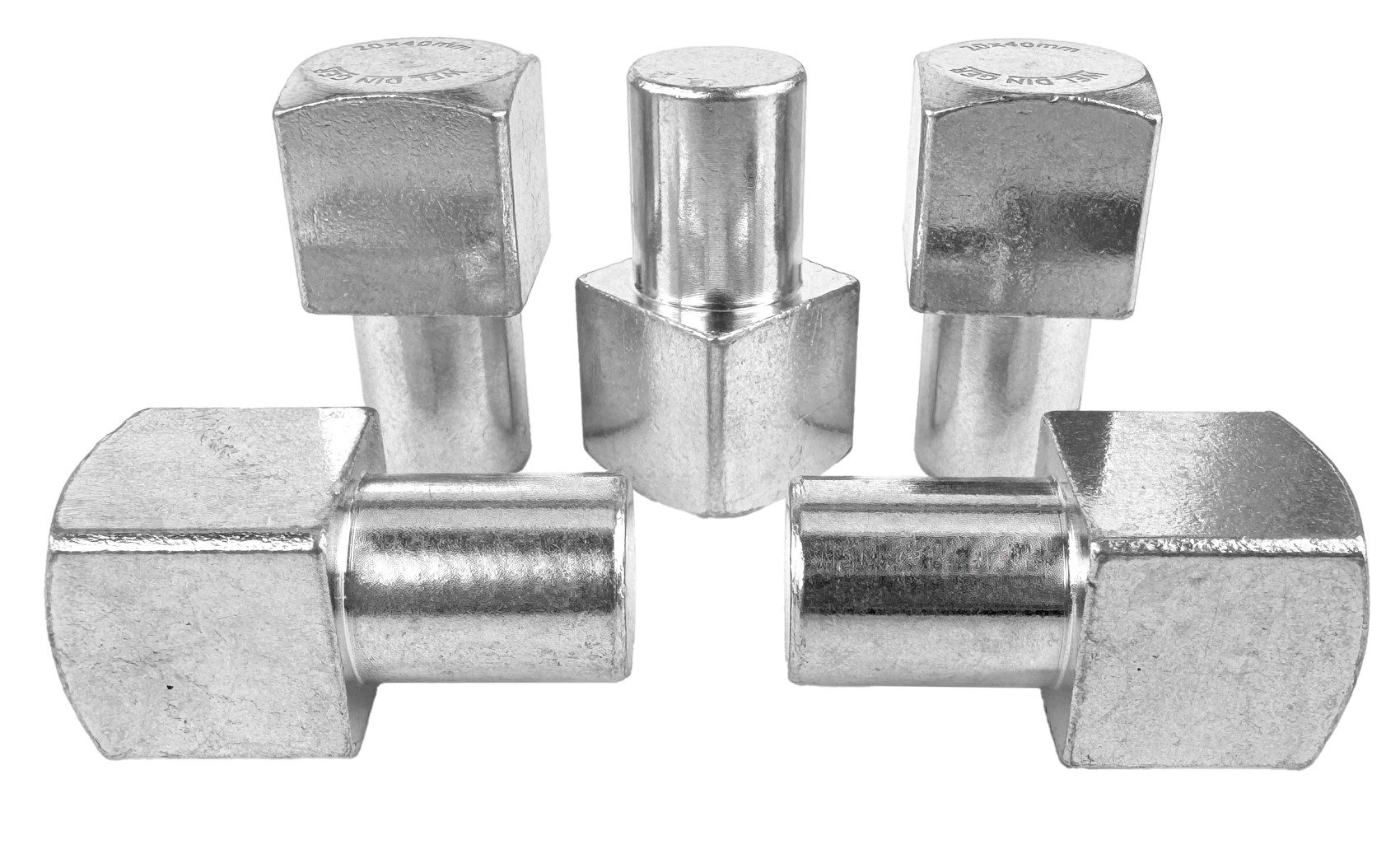 WELDINGER Werkzeughalter Anschlag eckig kurz verzinkt 40x20 mm für Schweißtisch 16 mm 5er-Set, für 16 mm Lochmatrix