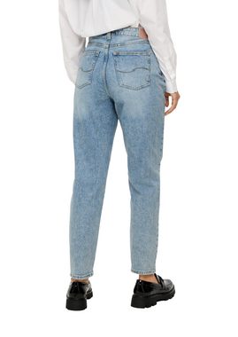 QS 5-Pocket-Jeans Ankle Jeans Mom / Relaxed Fit / High Rise / Tapered Leg Label-Patch, Destroyes