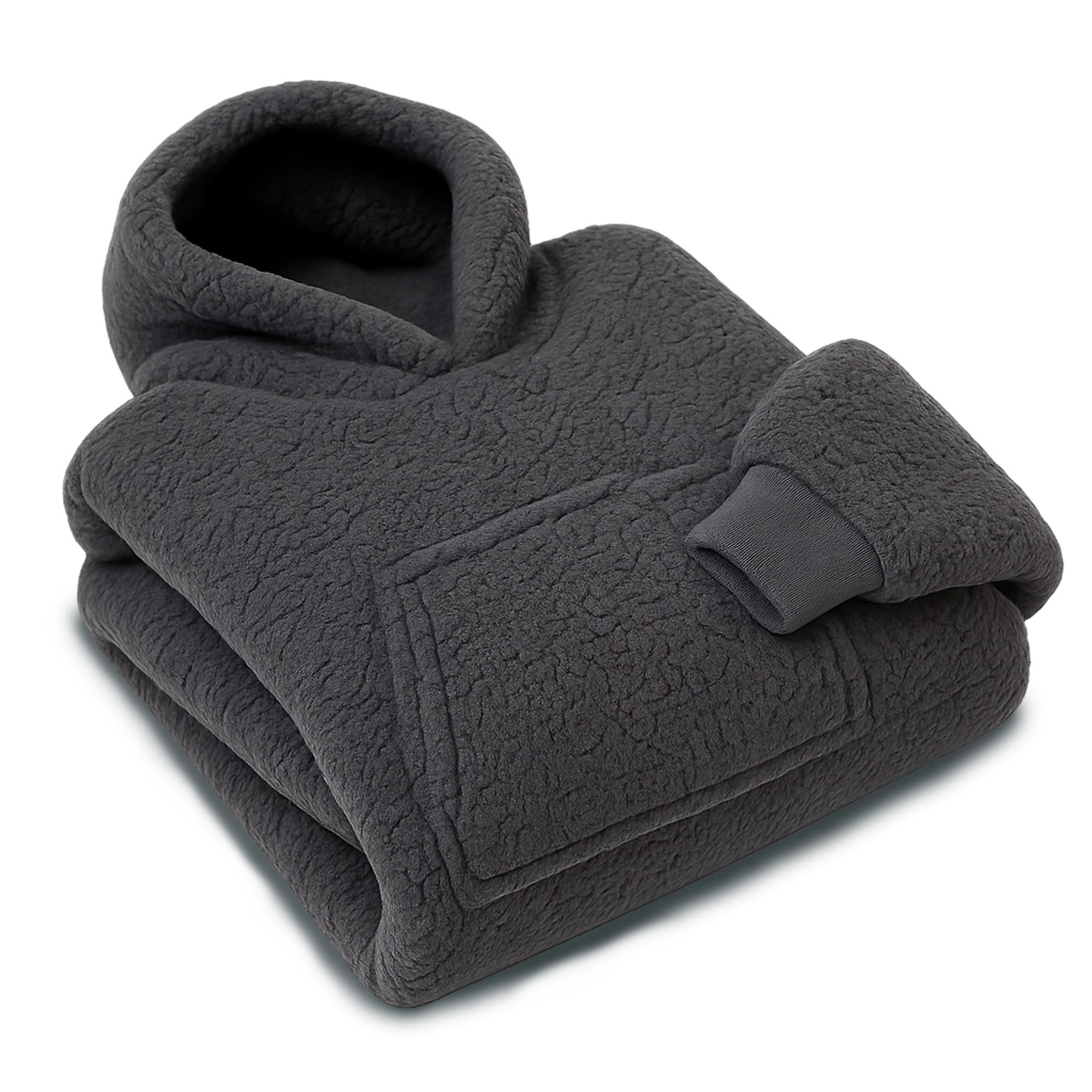 hemmy Fashion Hoodie Kuschelhoodie Oversize Sherpa Fleece Kuscheldecke mit Ärmel / Kapuze, One Size