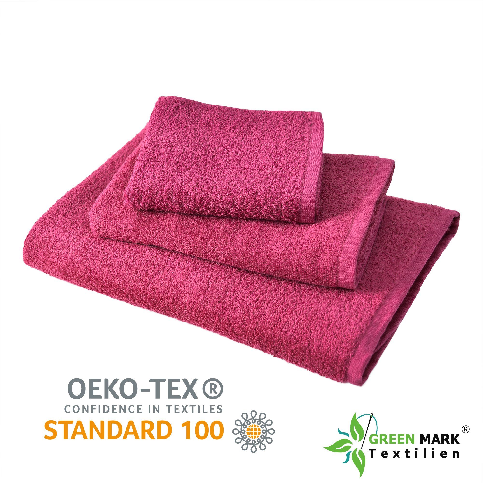 100% Baumwolle (4-St), Duschtuch 70x140cm Duschtuch NatureMark 400gsm, Pink Duschhandtuch