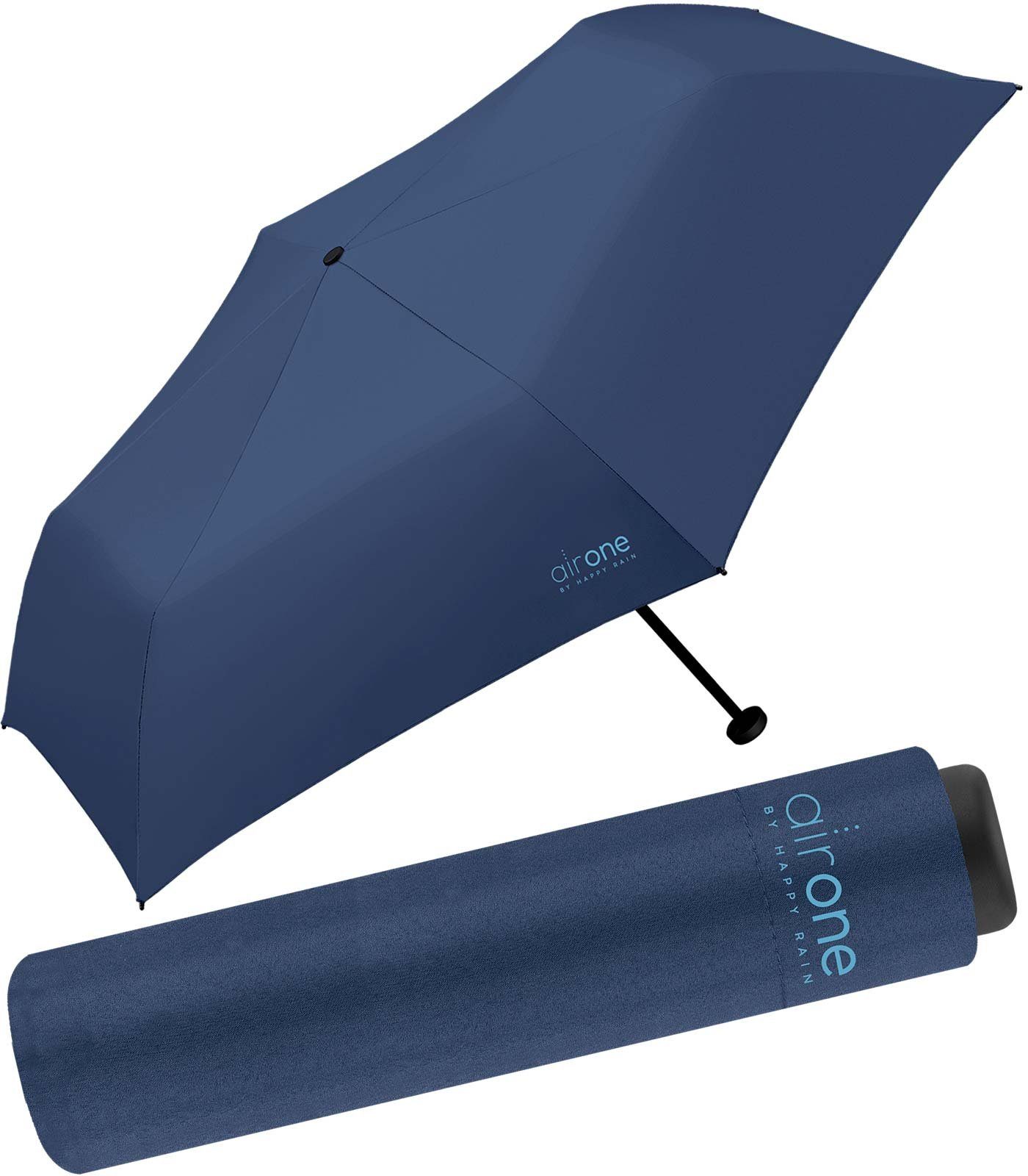 Air Taschenregenschirm - Untewegs 99 perfekt - Minischirm leichtester RAIN Mini-Schirm One HAPPY Gramm superleicht, für navy