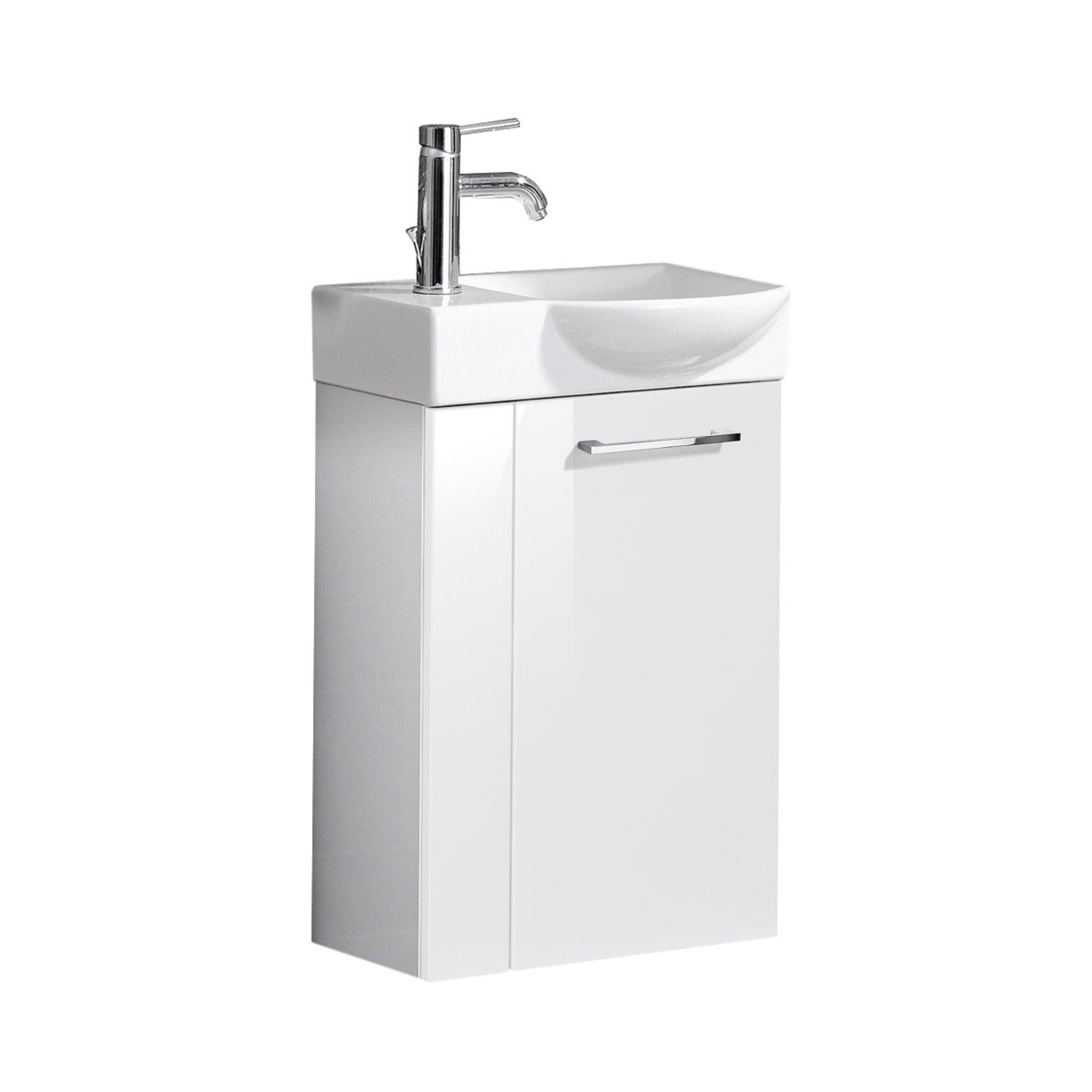 FACKELMANN Waschbecken SBC SCENO Gäste WC Set 3-teilig 45 cm, Weiß