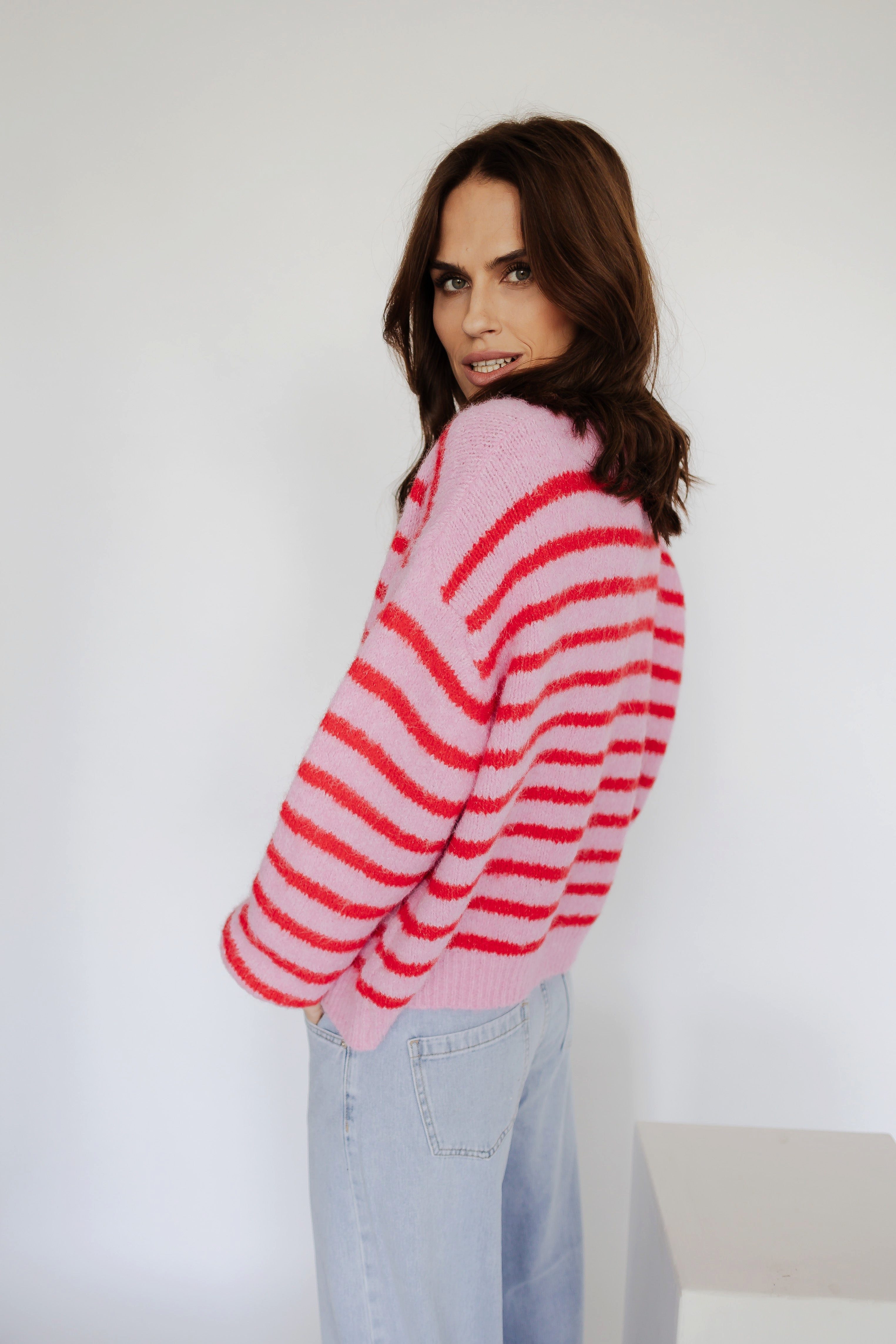 von Herzen Hemdbluse GESTREIFTER CARDIGAN "SMILEY"