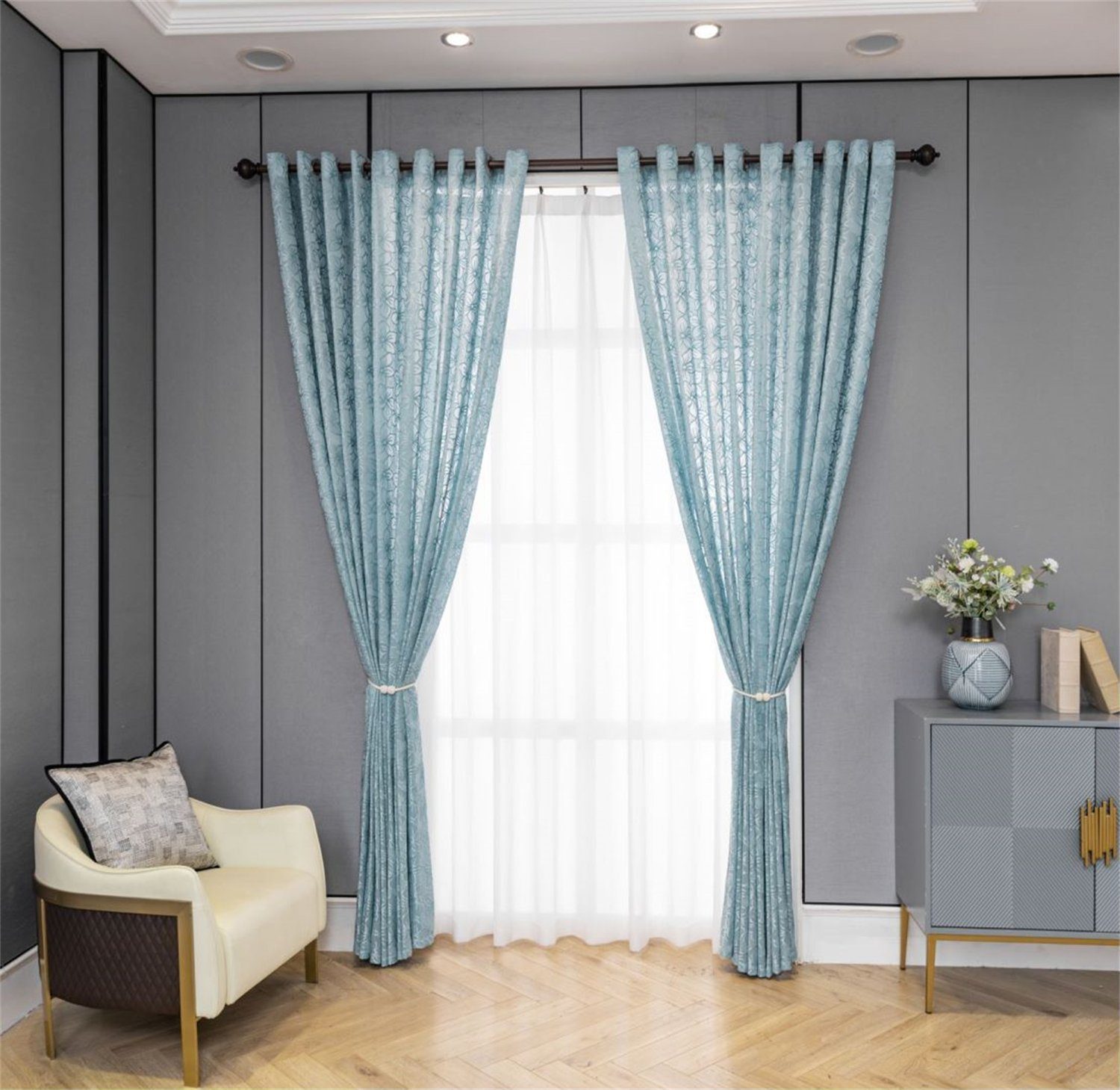 BYSURE Gardine (2 St), Ösen, halbtransparent, günstig online kaufen