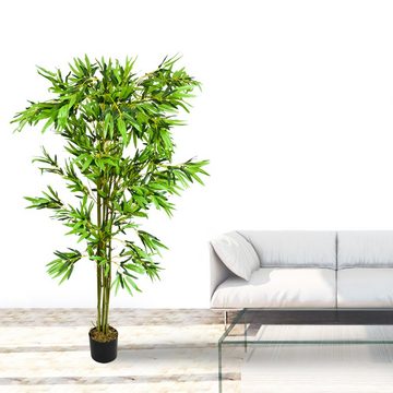 Kunstbambus Bambus-Strauch Kunstpflanze Bambusbaum Künstliche Pflanze 180 cm, Decovego